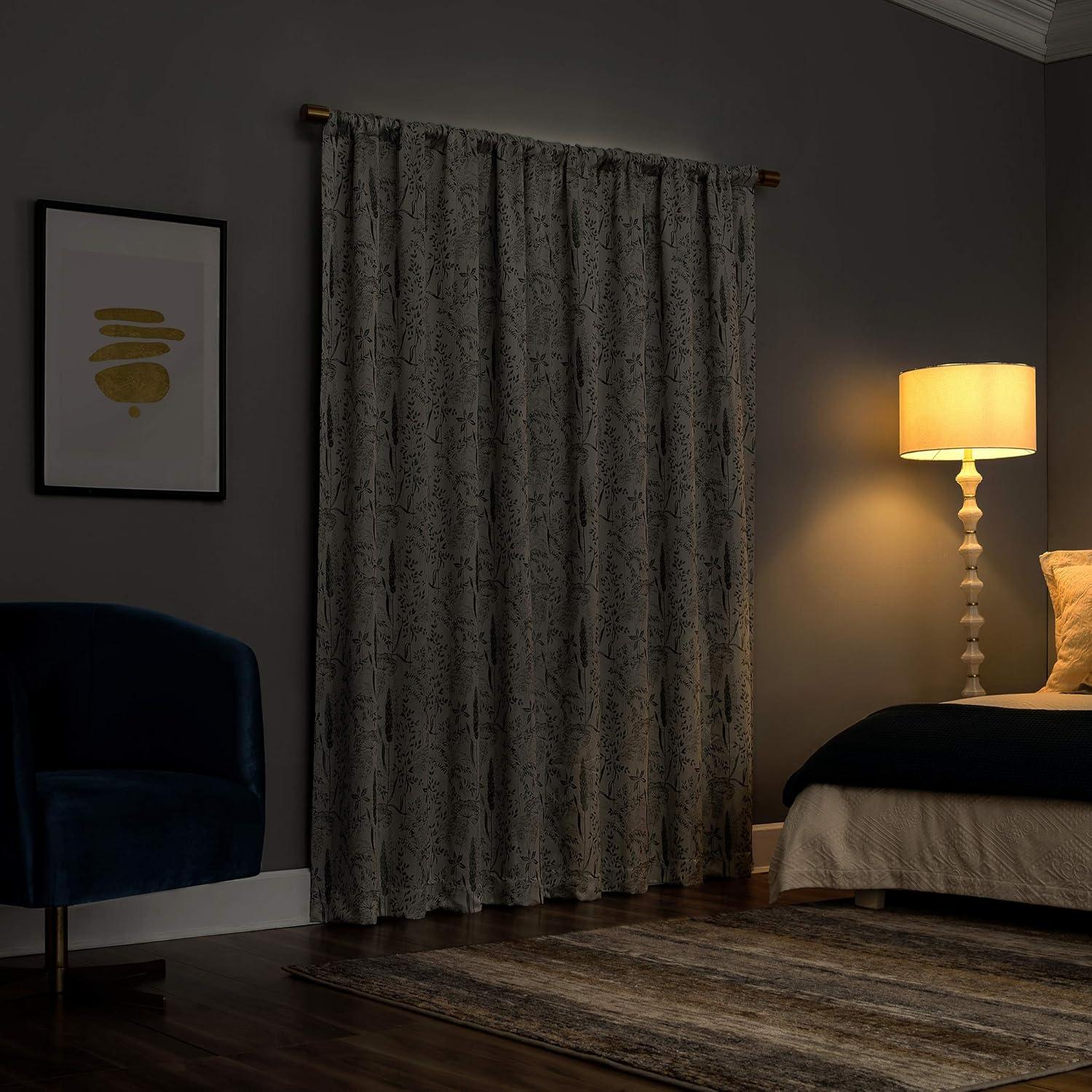 Scott Living Scott Living Aubry Shimmering Floral 100% Blackout Back Tab Curtain Panel