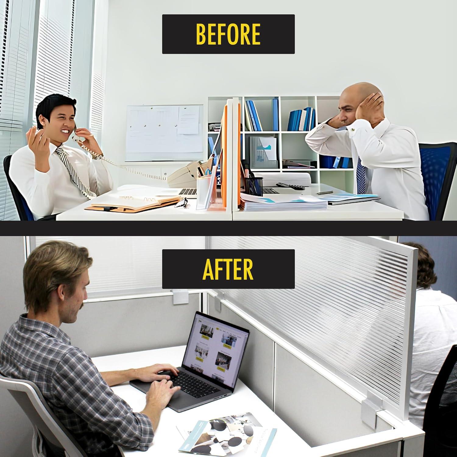 OBEX Acrylic Cubicle Mounted Privacy Panel with Small Brackets