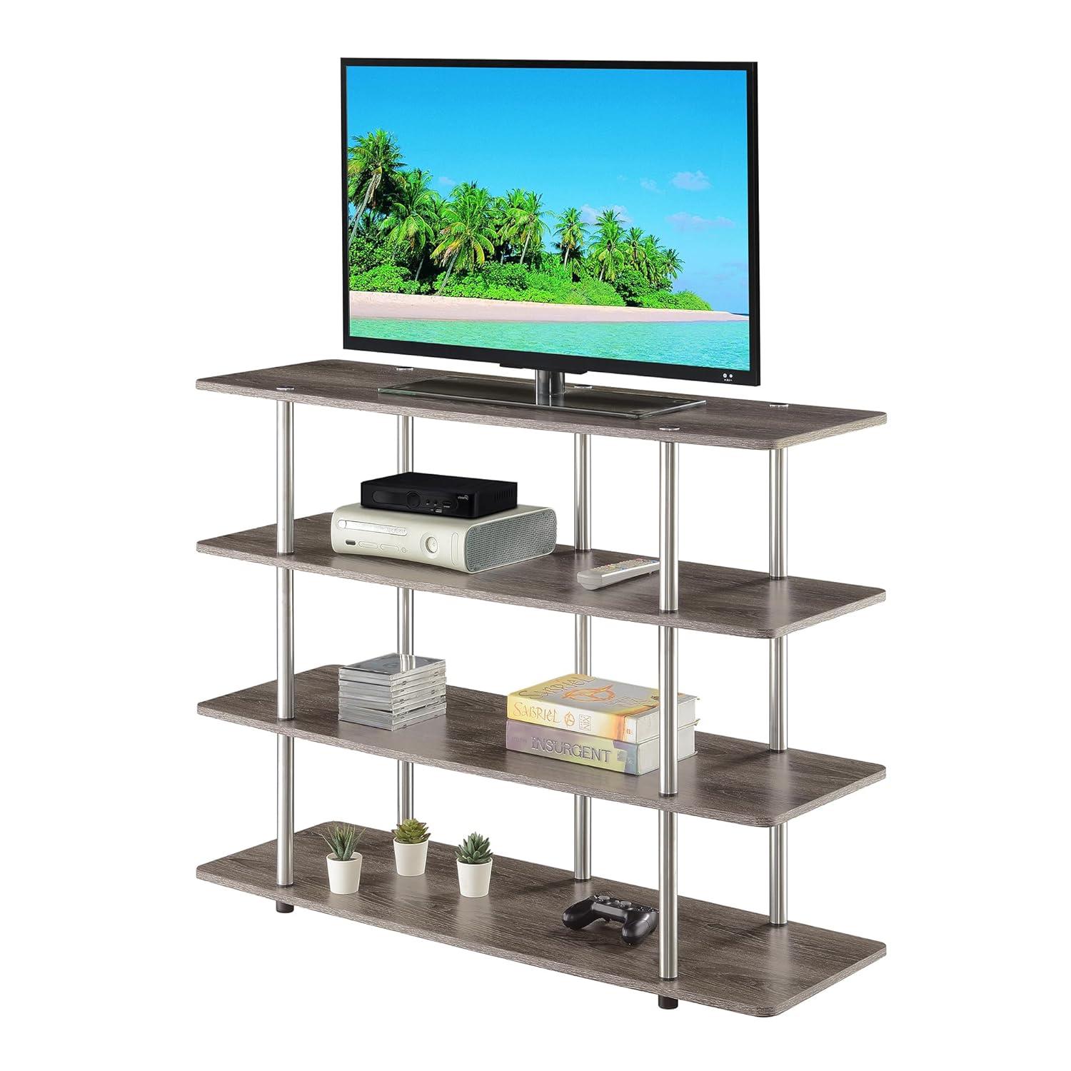 Convenience Concepts Designs2Go XL Highboy 4 Tier TV Stand, Multiple Finishes