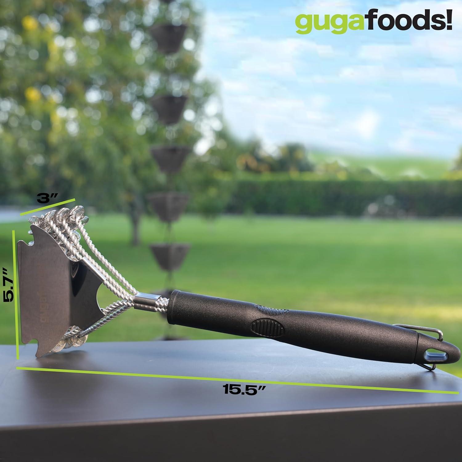 Guga Food's High Quality Grill Brush, Durable Stainless Steel Bristles, Multiuse Cleaning Tool