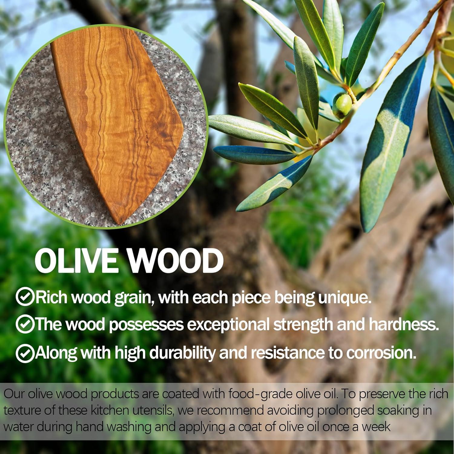Berard Handcrafted Olive Wood 12 Inch Curved Spatula