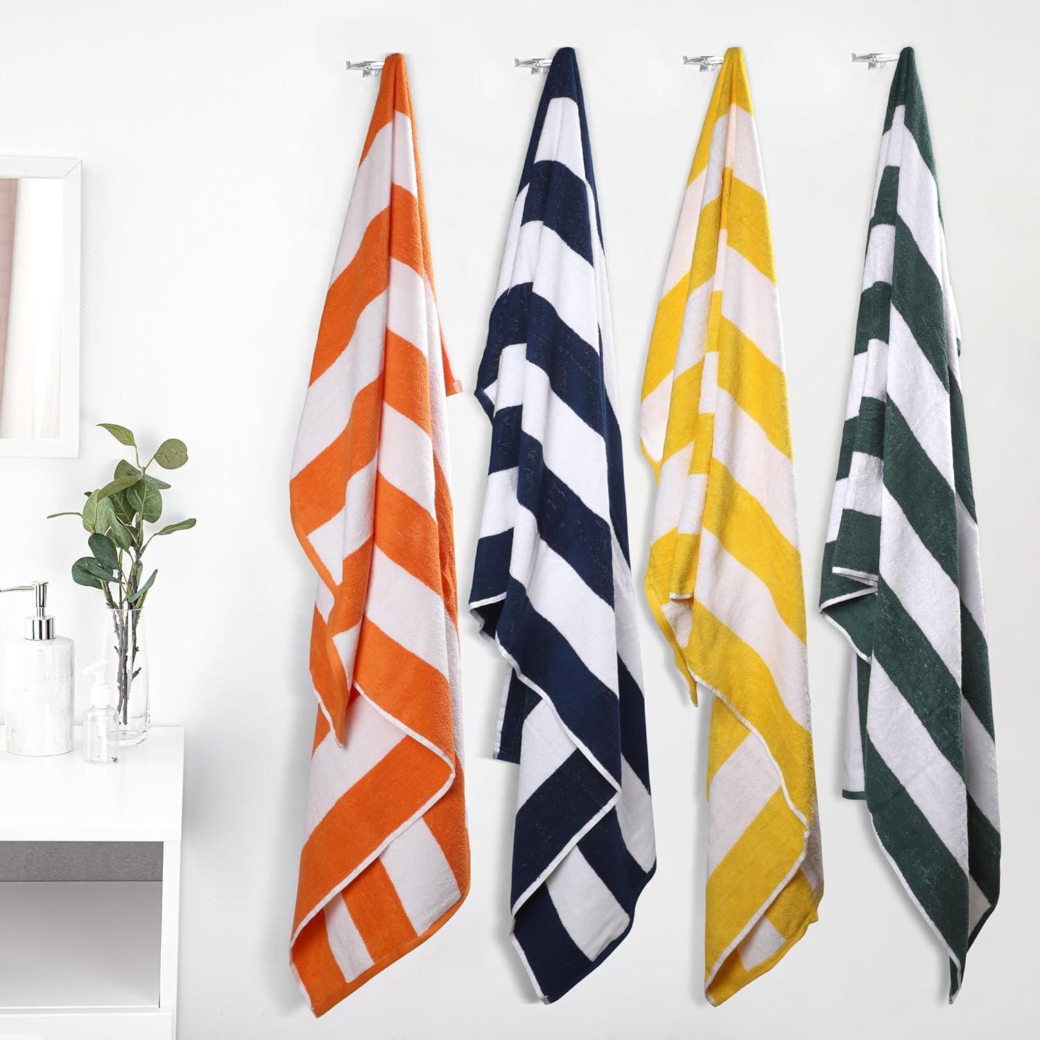 ArkwrightLLC Arkwright California Cabana 100% Cotton 30x70 Beach Towel (Pack of 4) (Set of 4)