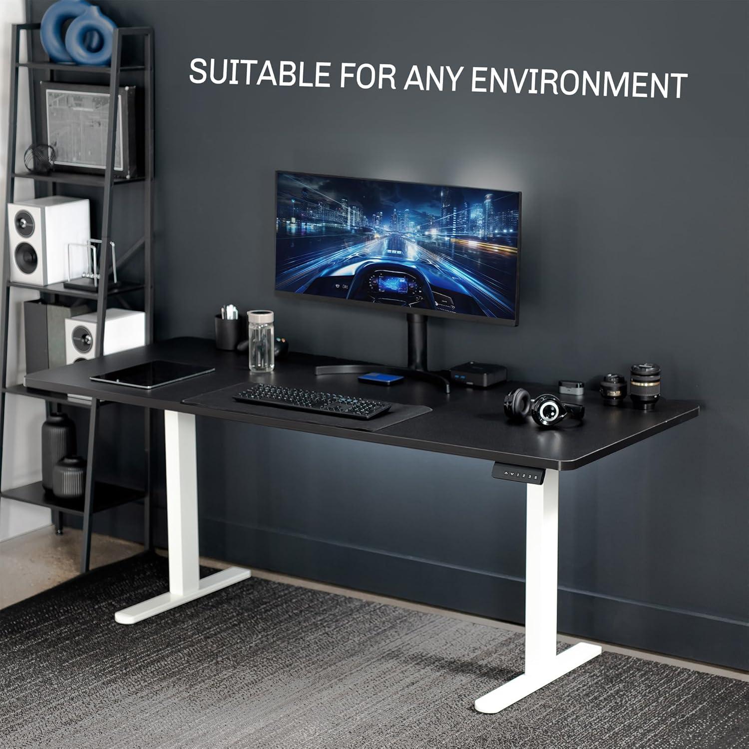 White Electric Dual Motor Desk Frame