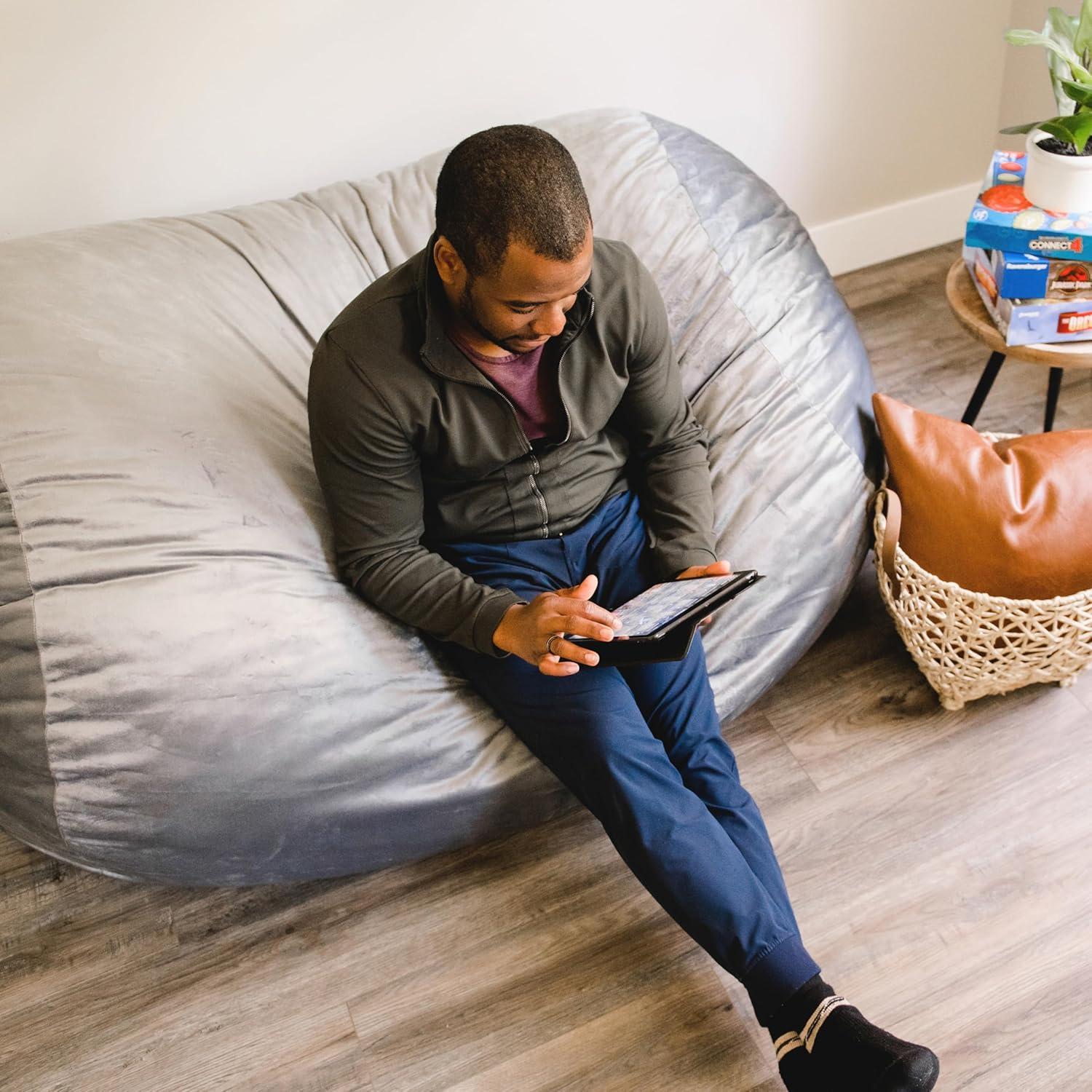 Big Joe Extra Large Memory Foam Bean Bag Sofa with Soft Removable Cover