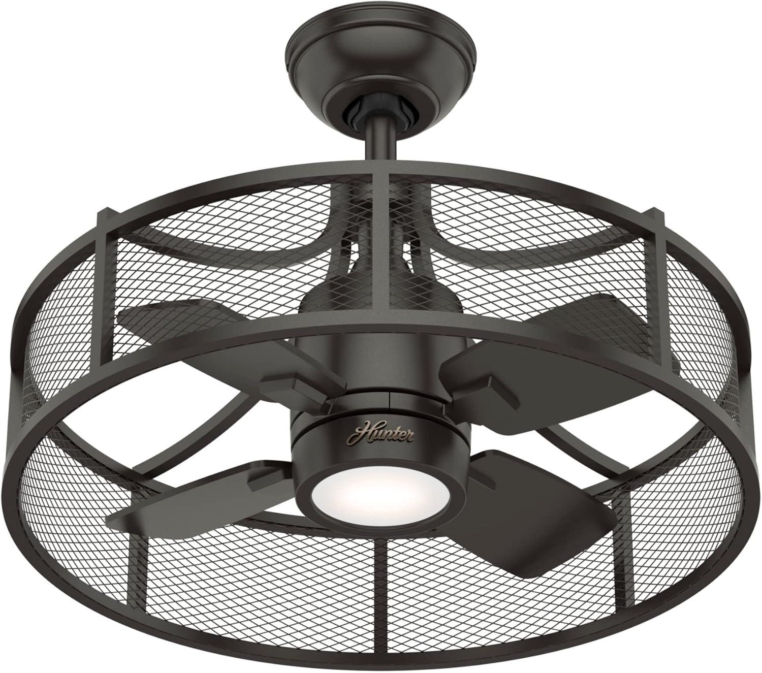 Noble Bronze 26'' Industrial Farmhouse LED Ceiling Fan with Remote