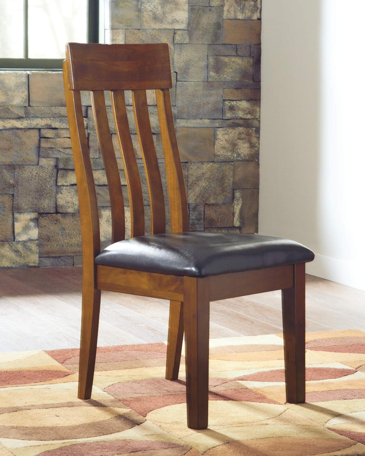 ralene rake back 19" dining room chair 2 count, medium brown