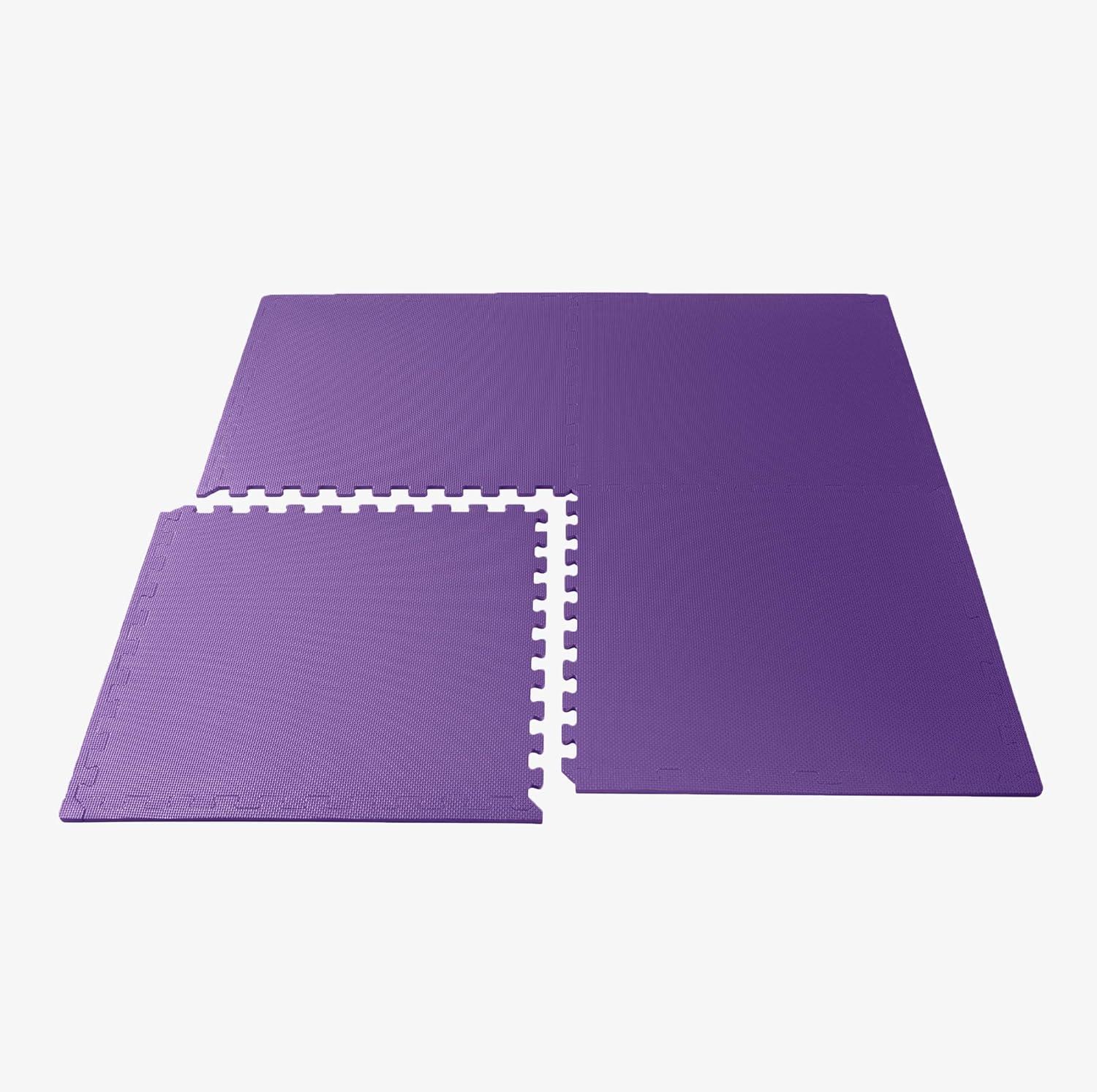 We Sell Mats 3/8 Inch Thick Multipurpose Exercise Floor Mat with EVA Foam, Interlocking Tiles, Anti-Fatigue for Home, or Gym, 24 in x 24