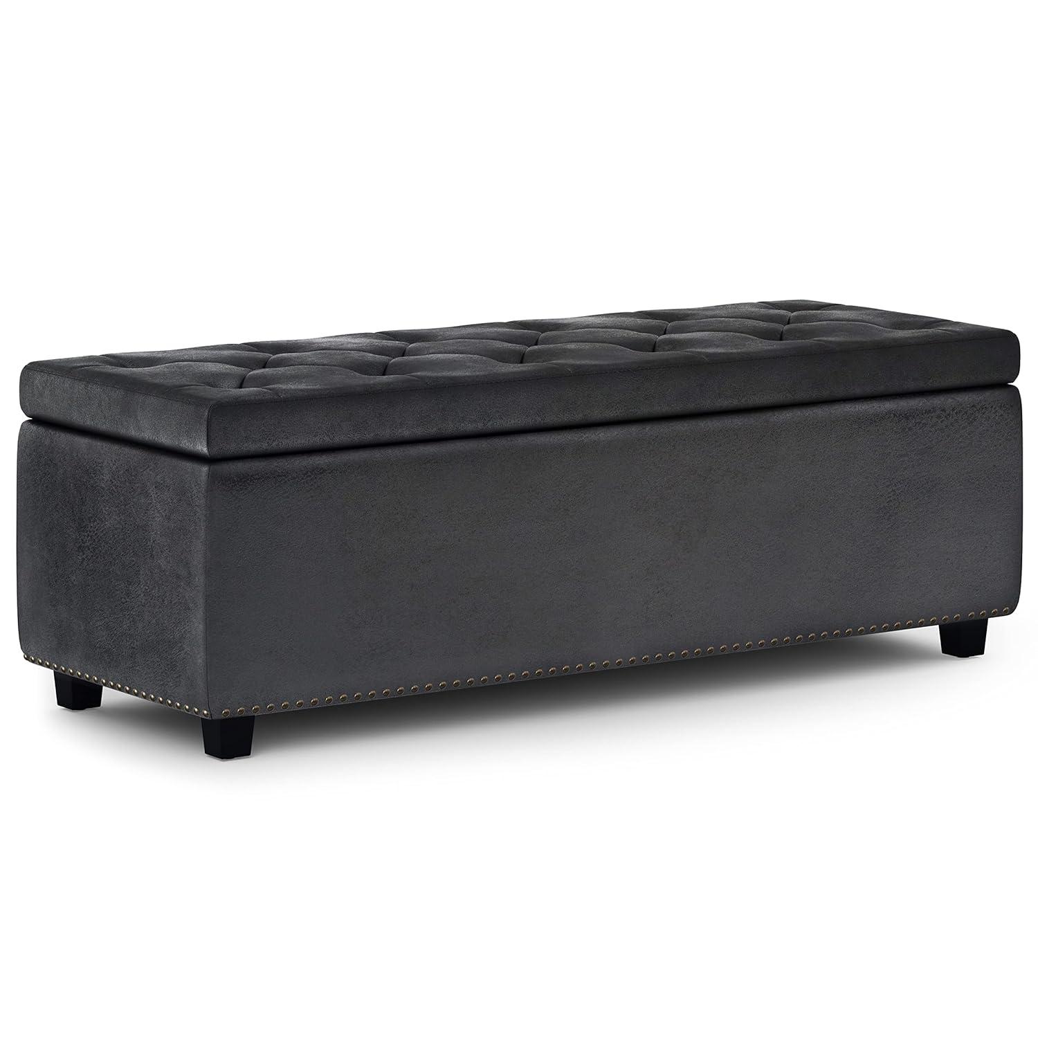 Simplihome Large Storage Ottoman Bench, Hamilton