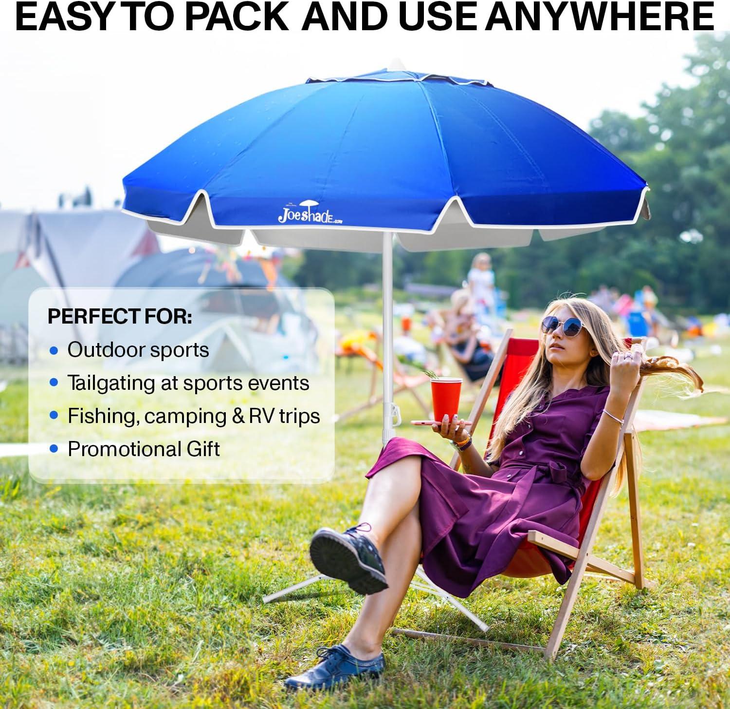Portable UV Sun Shade Umbrella with Tripod Stand – Lightweight, Adjustable, and Instant Sun Protection for Outdoor Sports, Camping, and More – Blue