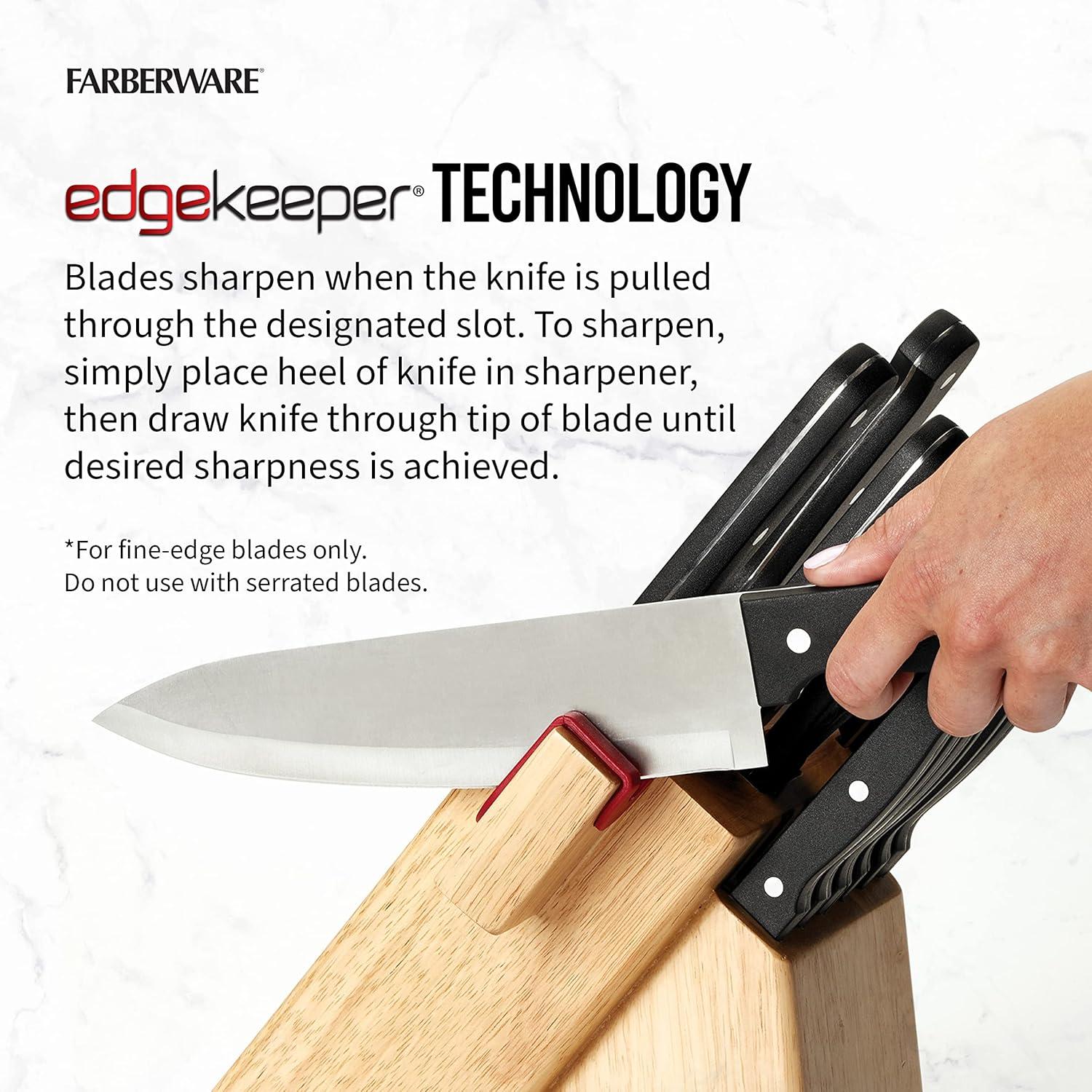 Farberware Farberware Edgekeeper 14-Piece Triple-Rivet Knife Block Set with Built-In Sharpener