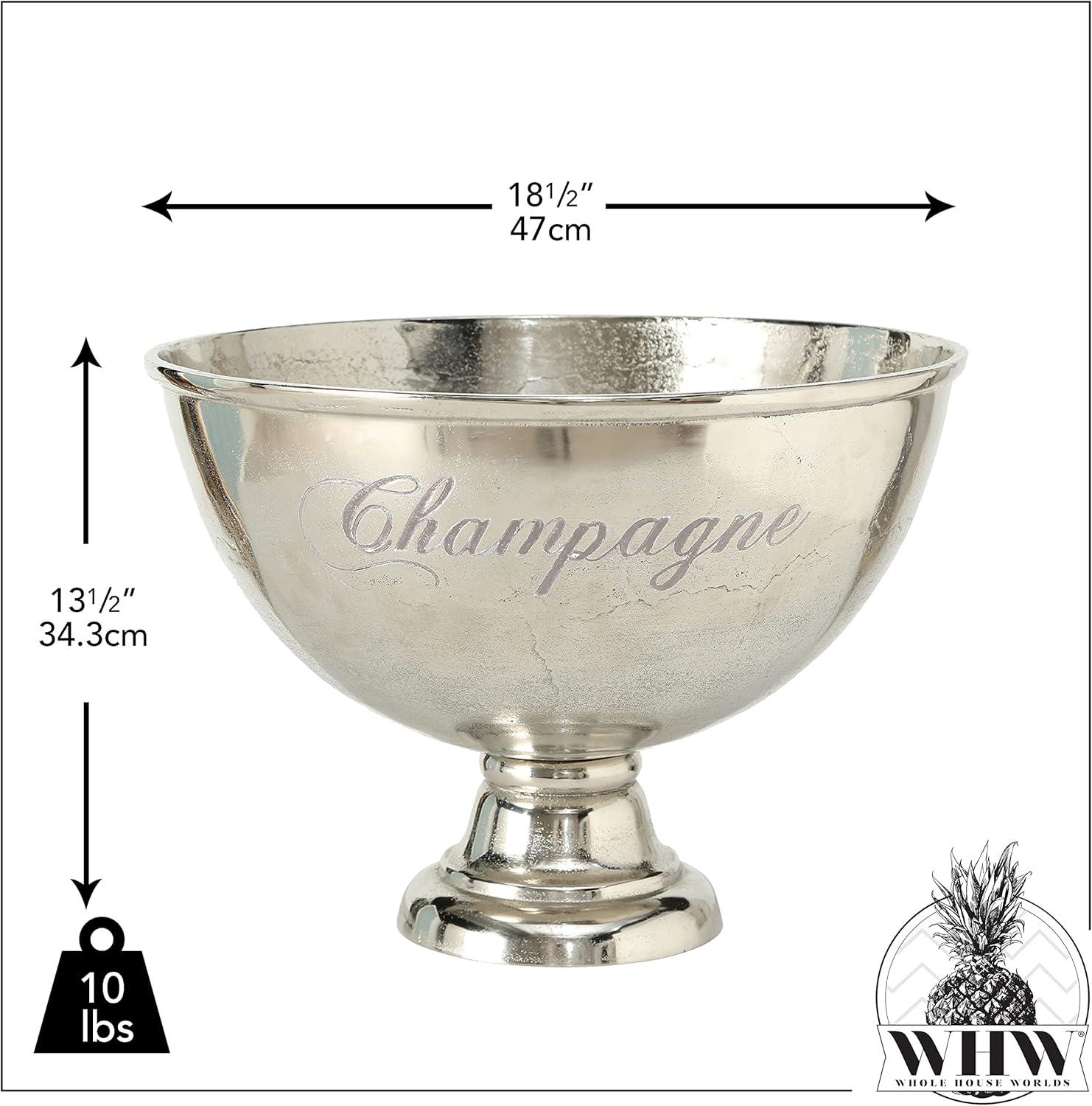 Luxury Silver Aluminum Champagne Bucket with Pedestal Base