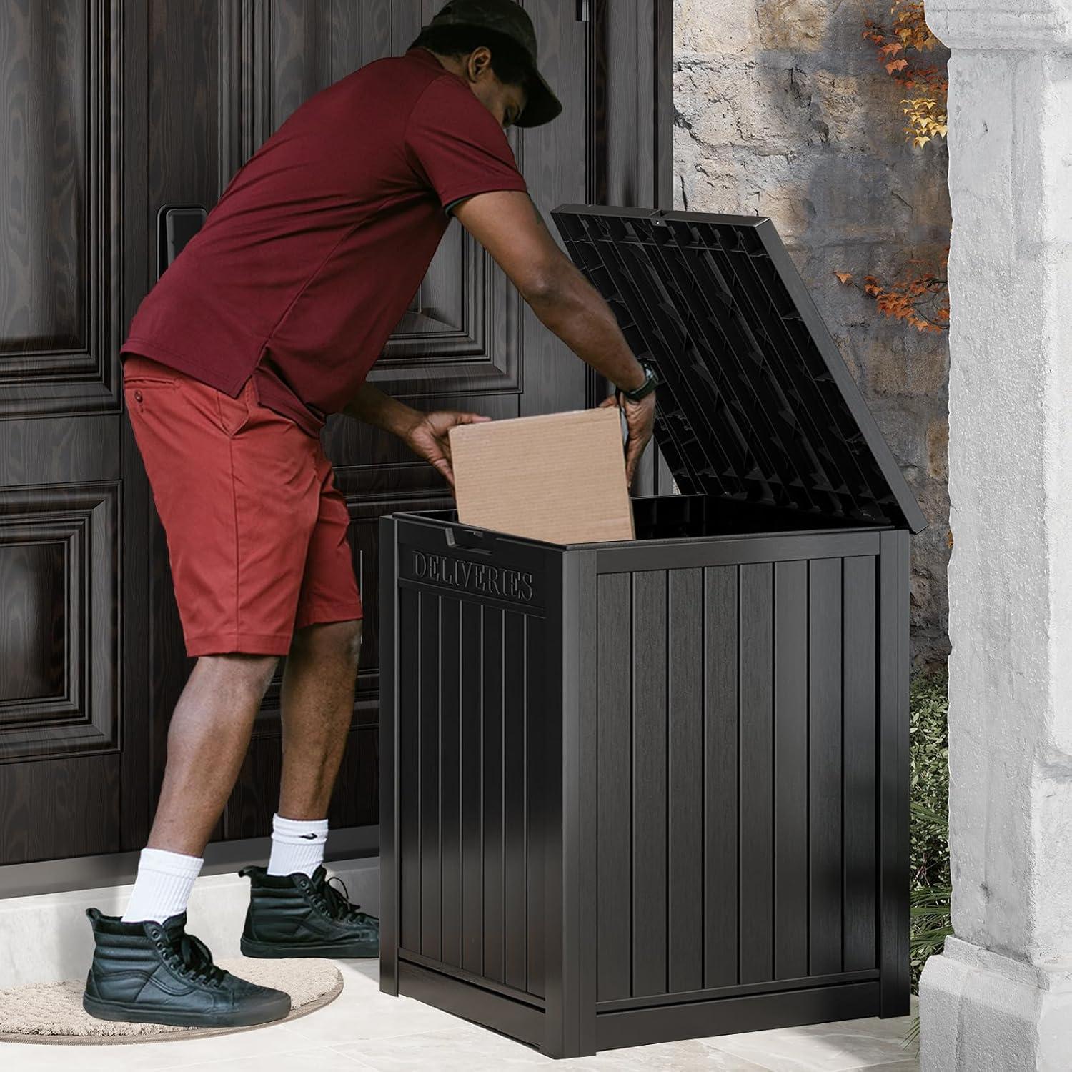 51 Gallon Outdoor Storage Box Delivery Letter Package Parcel Lock Mailbox Resin