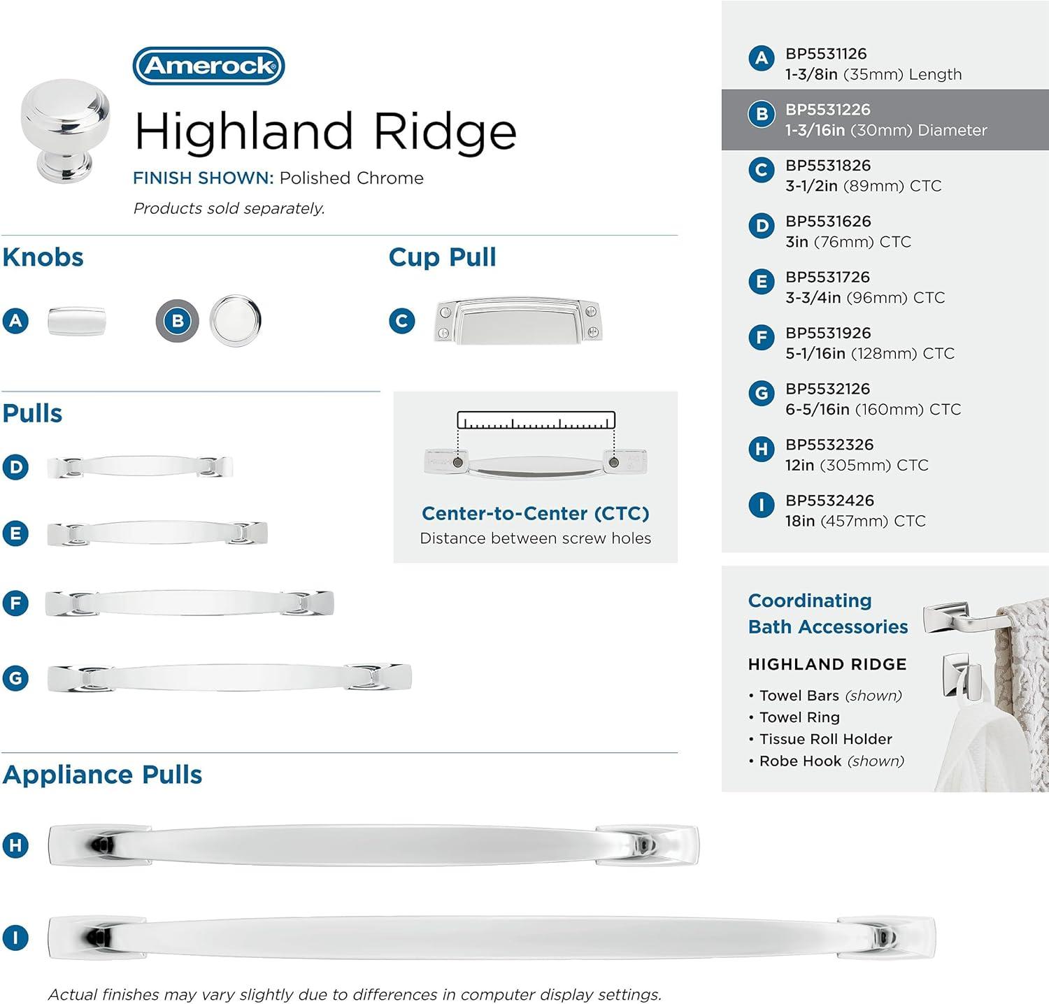 Amerock Highland Ridge Cabinet or Furniture Knob