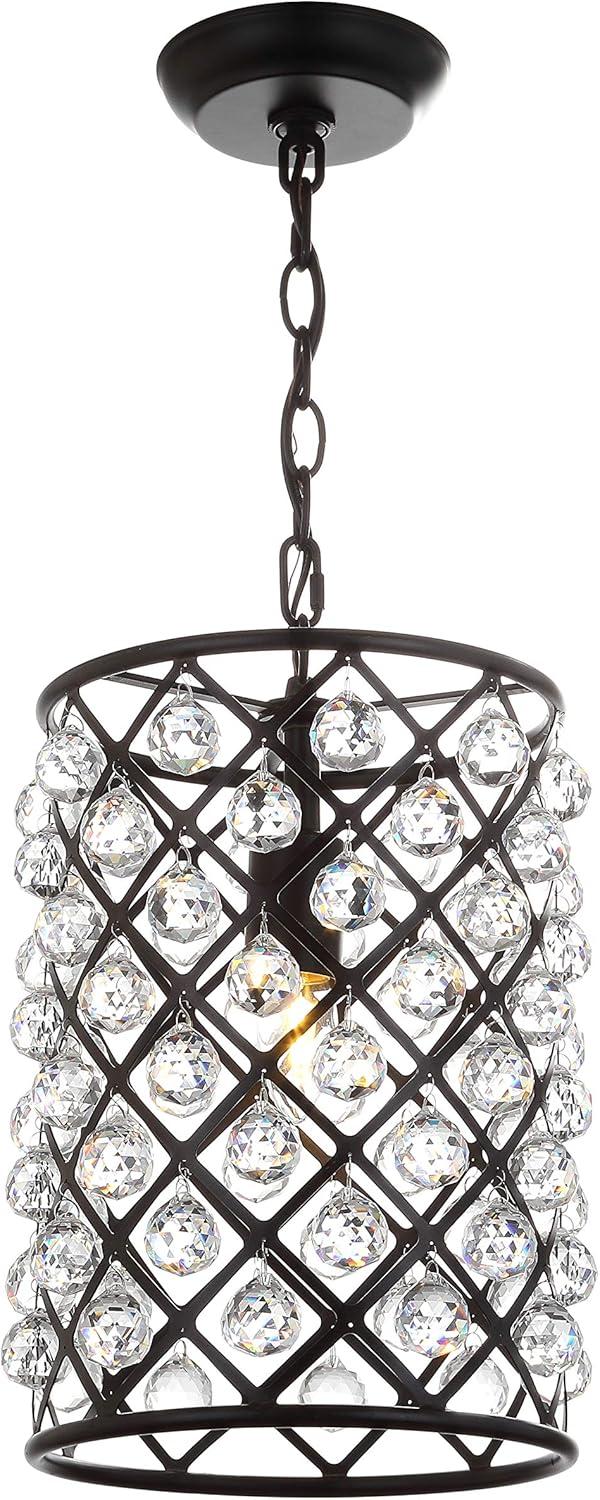 Gabrielle 10" Crystal/Metal LED Pendant, Oil Rubbed Bronze