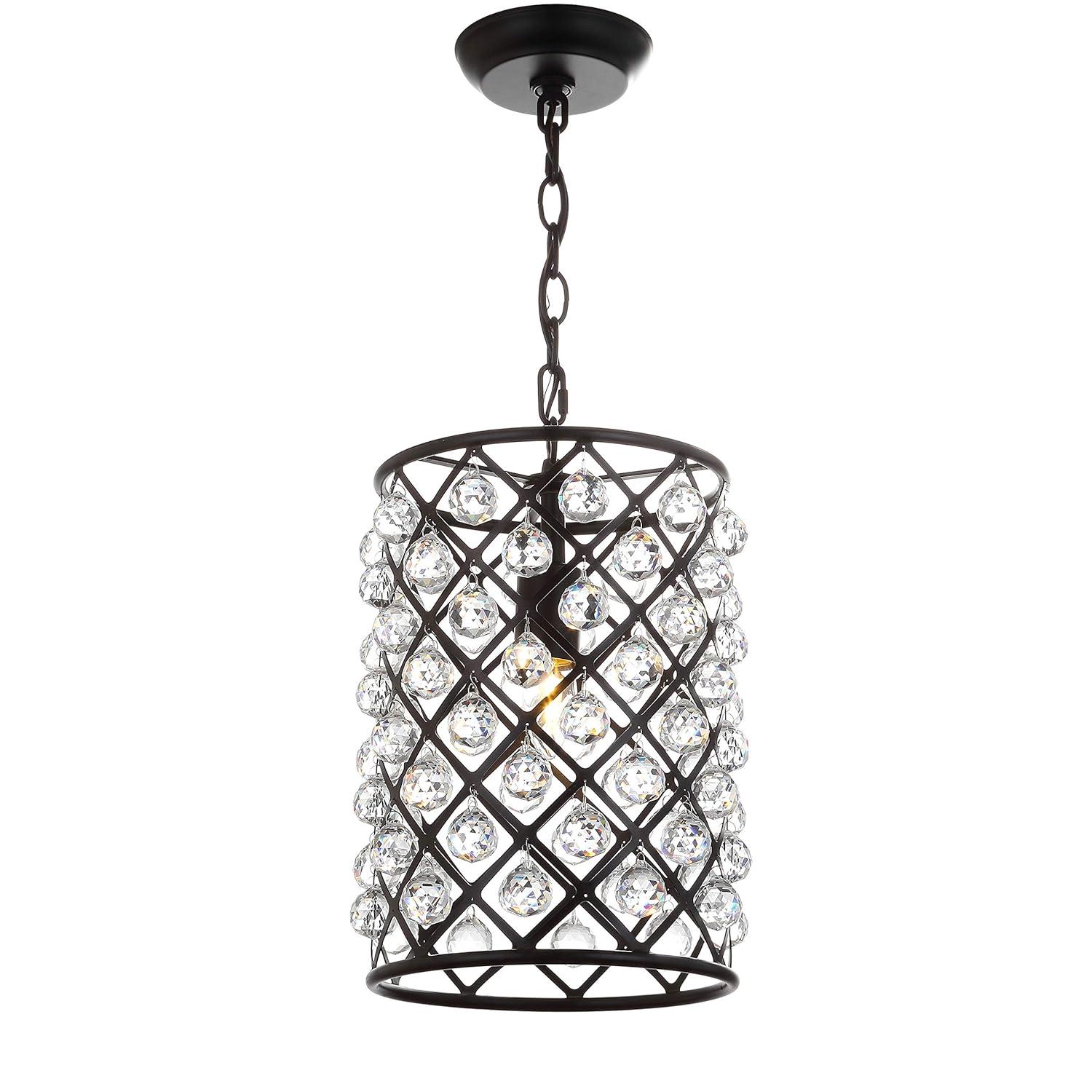 Gabrielle 10" Crystal/Metal LED Pendant, Oil Rubbed Bronze