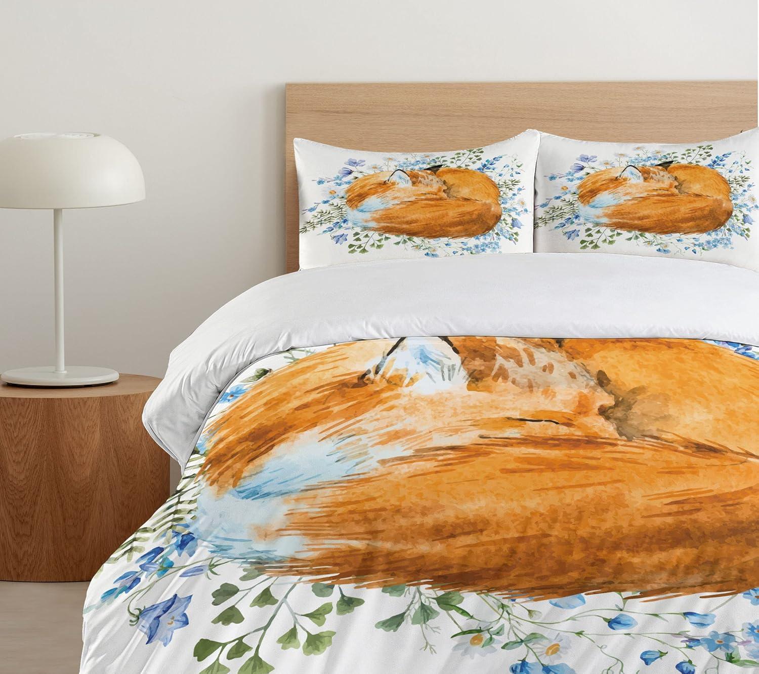 Ambesonne Fox Modern & Contemporary Duvet Cover Set