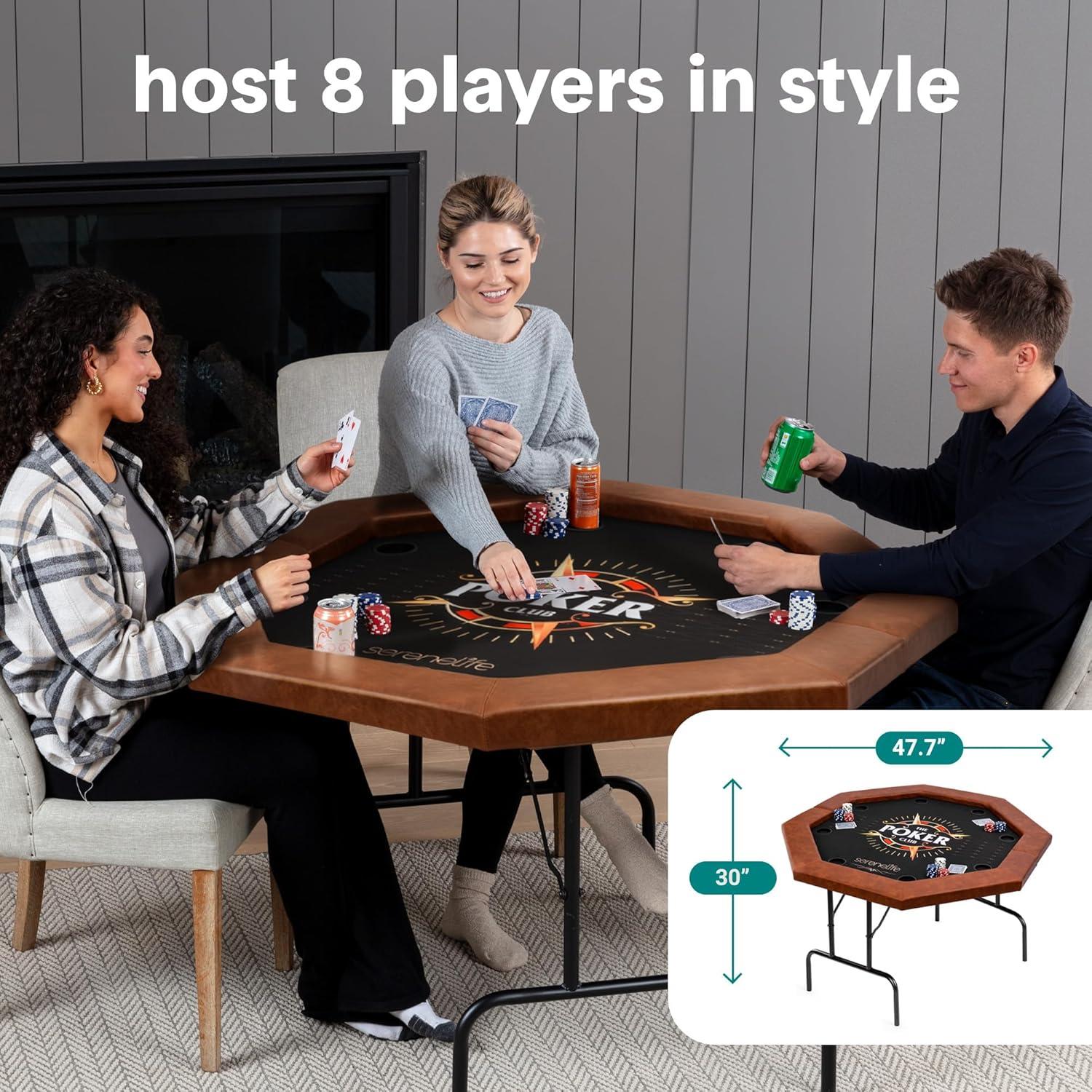 SereneLife Serenelife 49.21'' 8 - Player Poker Table