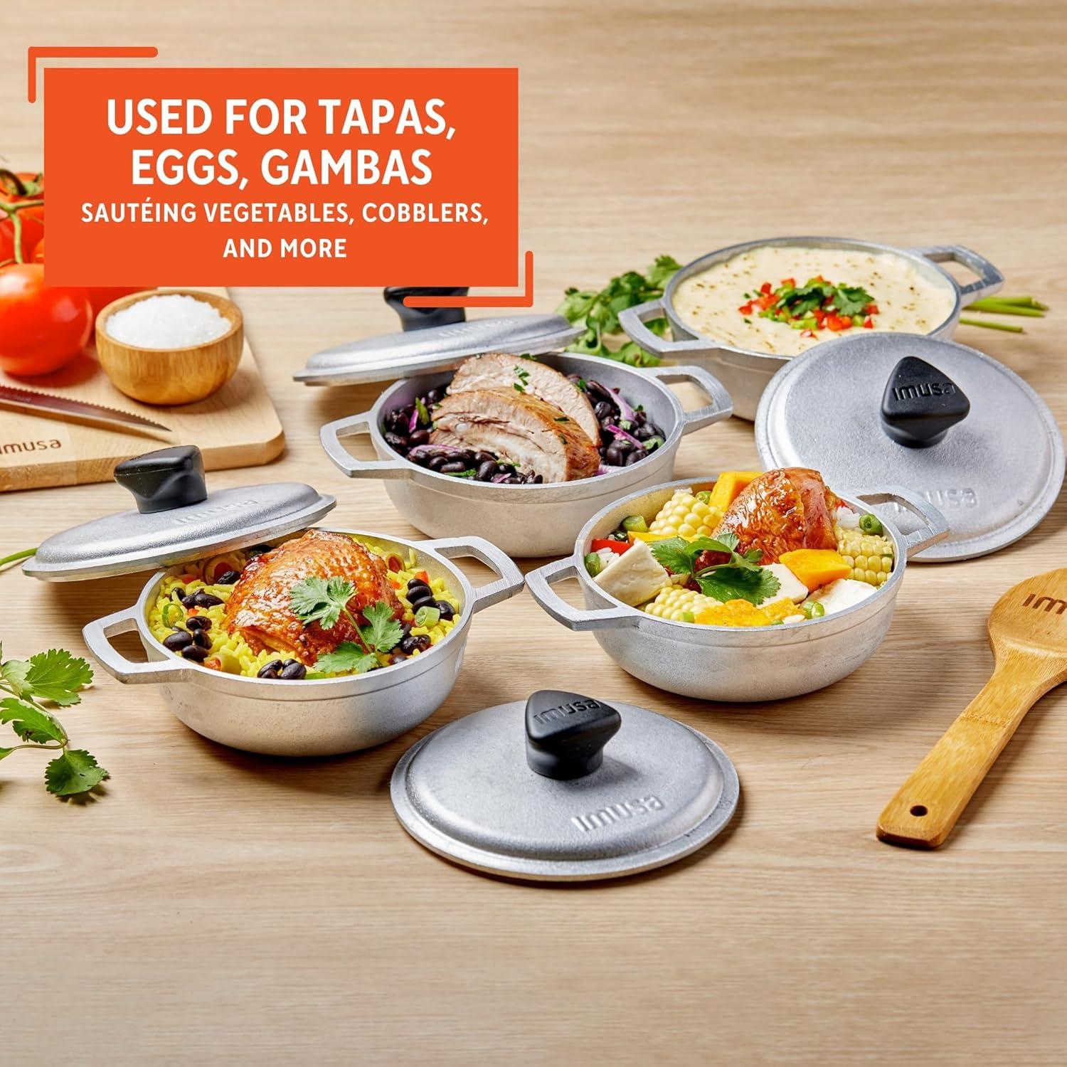 IMUSA 0.5qt Cast Aluminum Mini Caldero 4pc Set