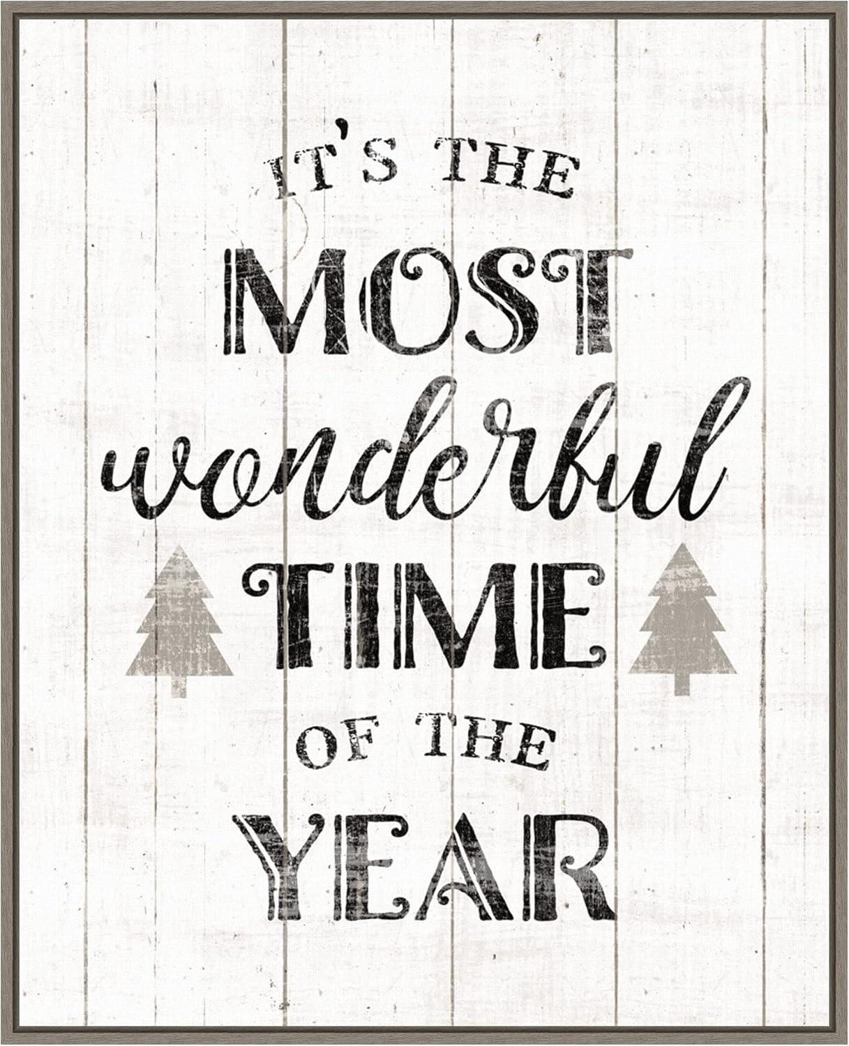 Wonderful Time Christmas Framed Canvas Wall Art Print