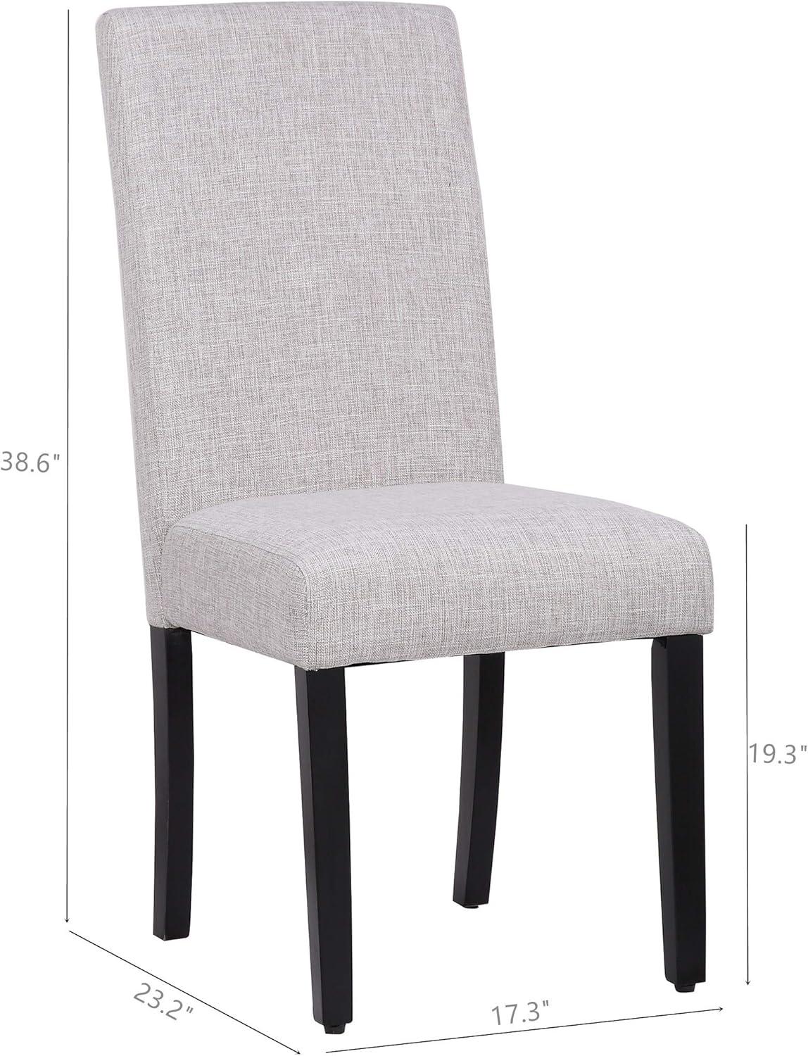 WestinTrends  Upholstered Linen Fabric Dining Chair (Set of 2)