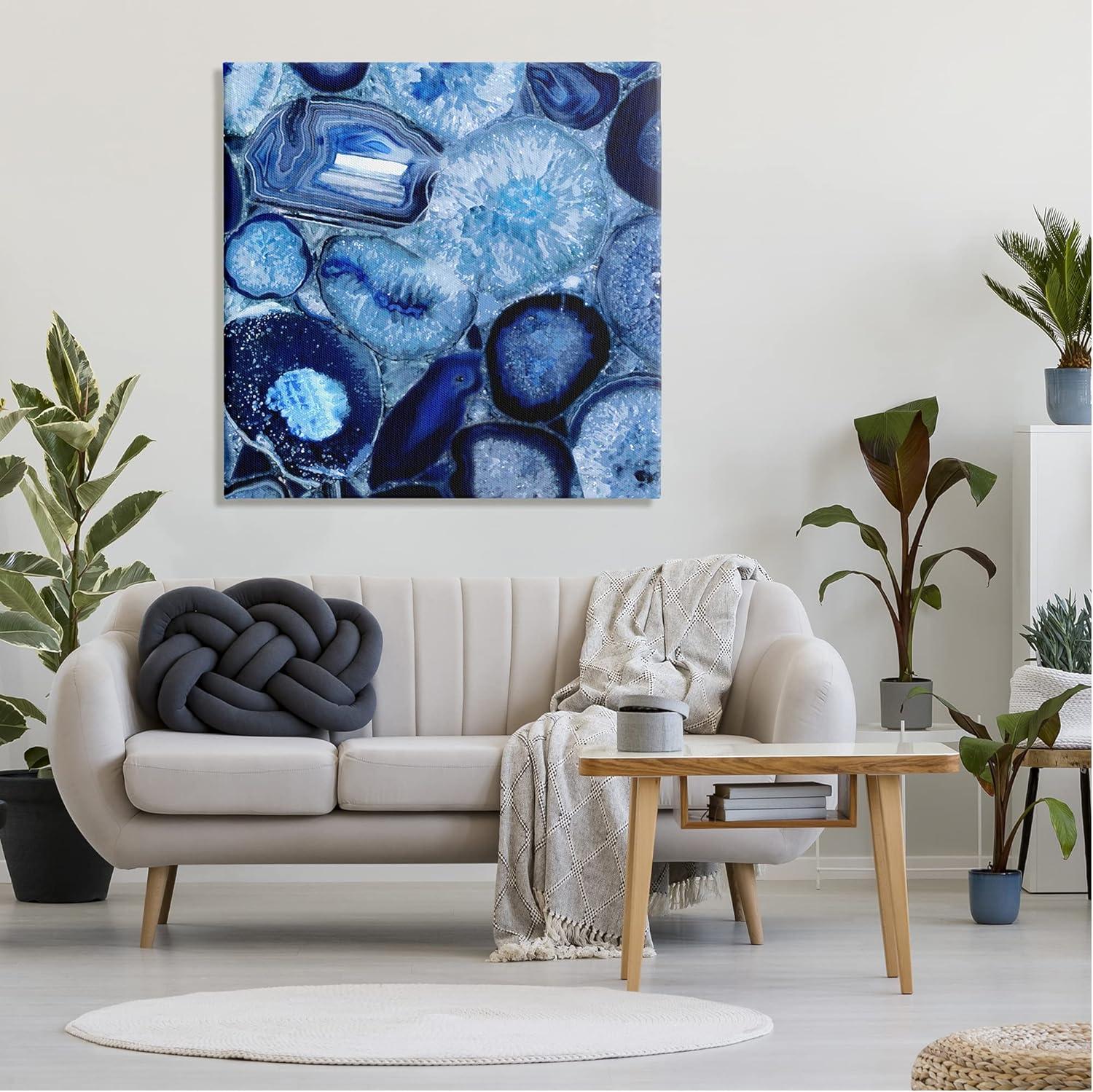 Blue Geode Abstract 36" x 36" Canvas Wall Art