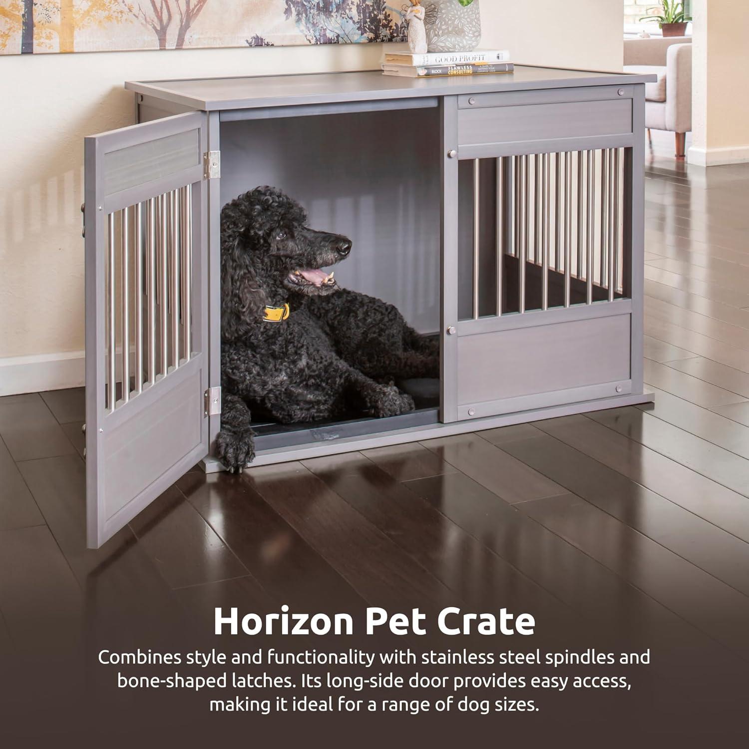 New Age Pet Horizon Pet Crate - ECOFLEX, Stainless Steel, Easy Access Door, 10-Year Warranty
