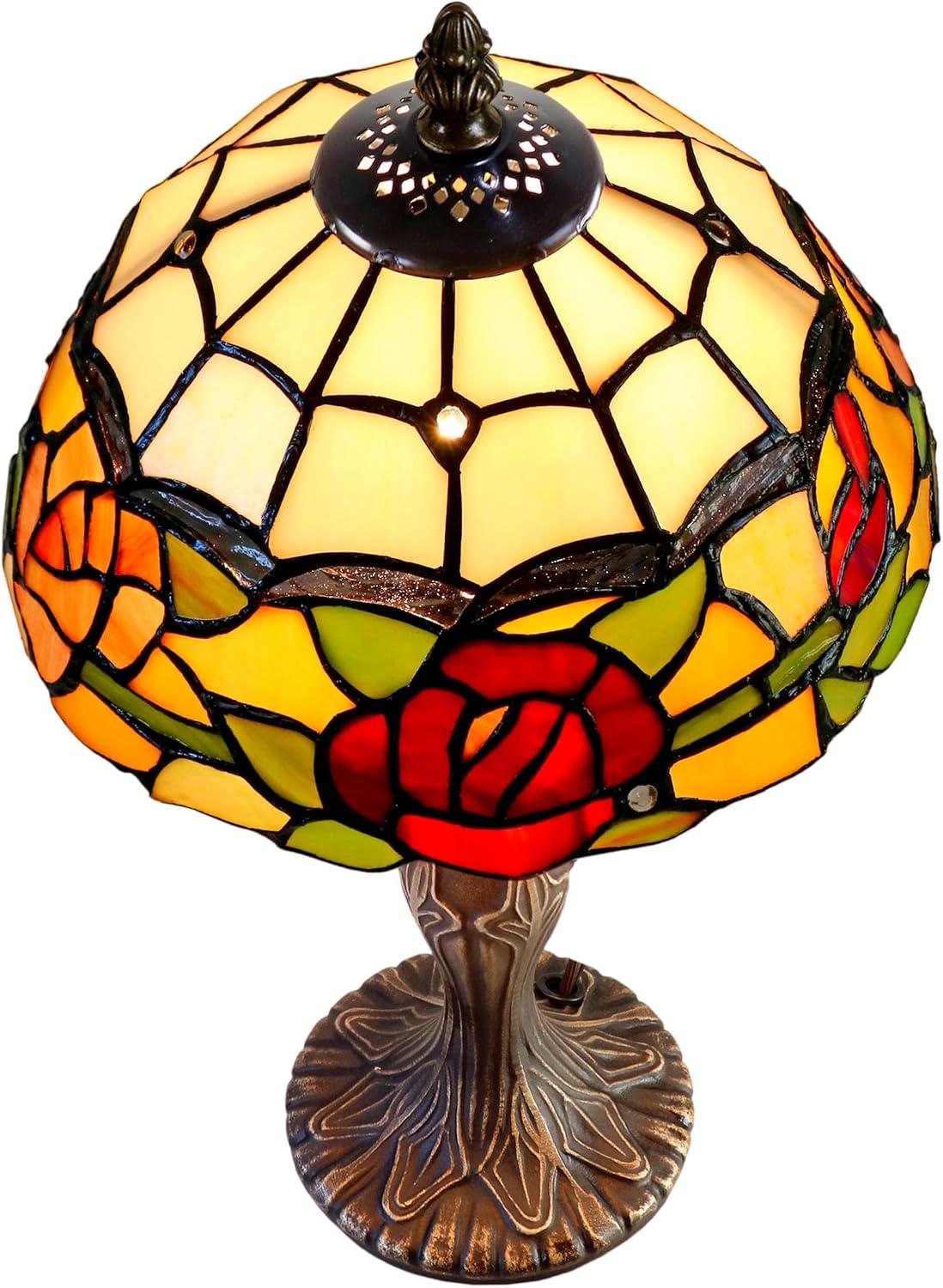 Dale Tiffany Innsdale Rose 15.25" Tall Handmade Tiffany Accent Lamp