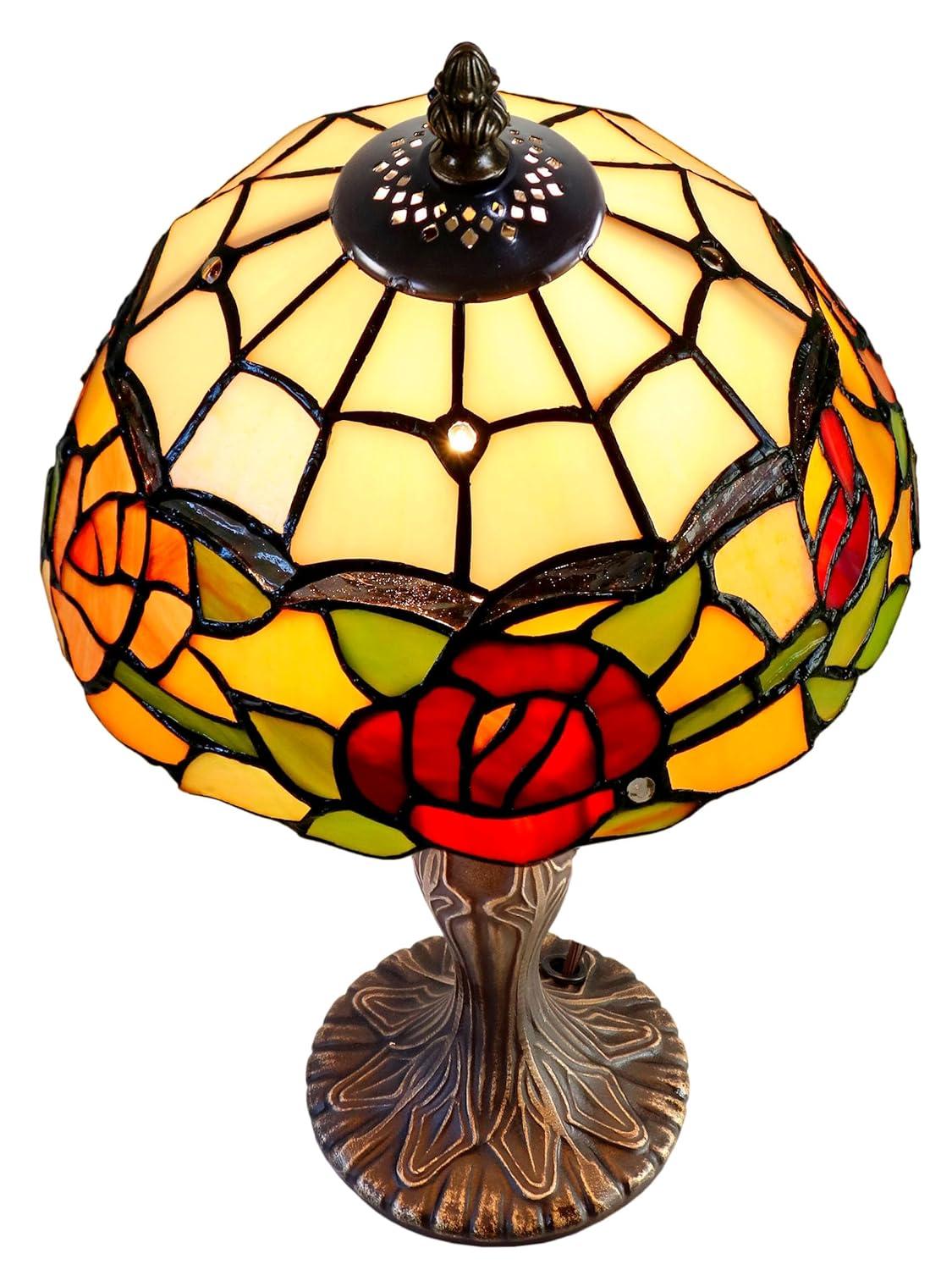 Dale Tiffany Innsdale Rose 15.25" Tall Handmade Tiffany Accent Lamp