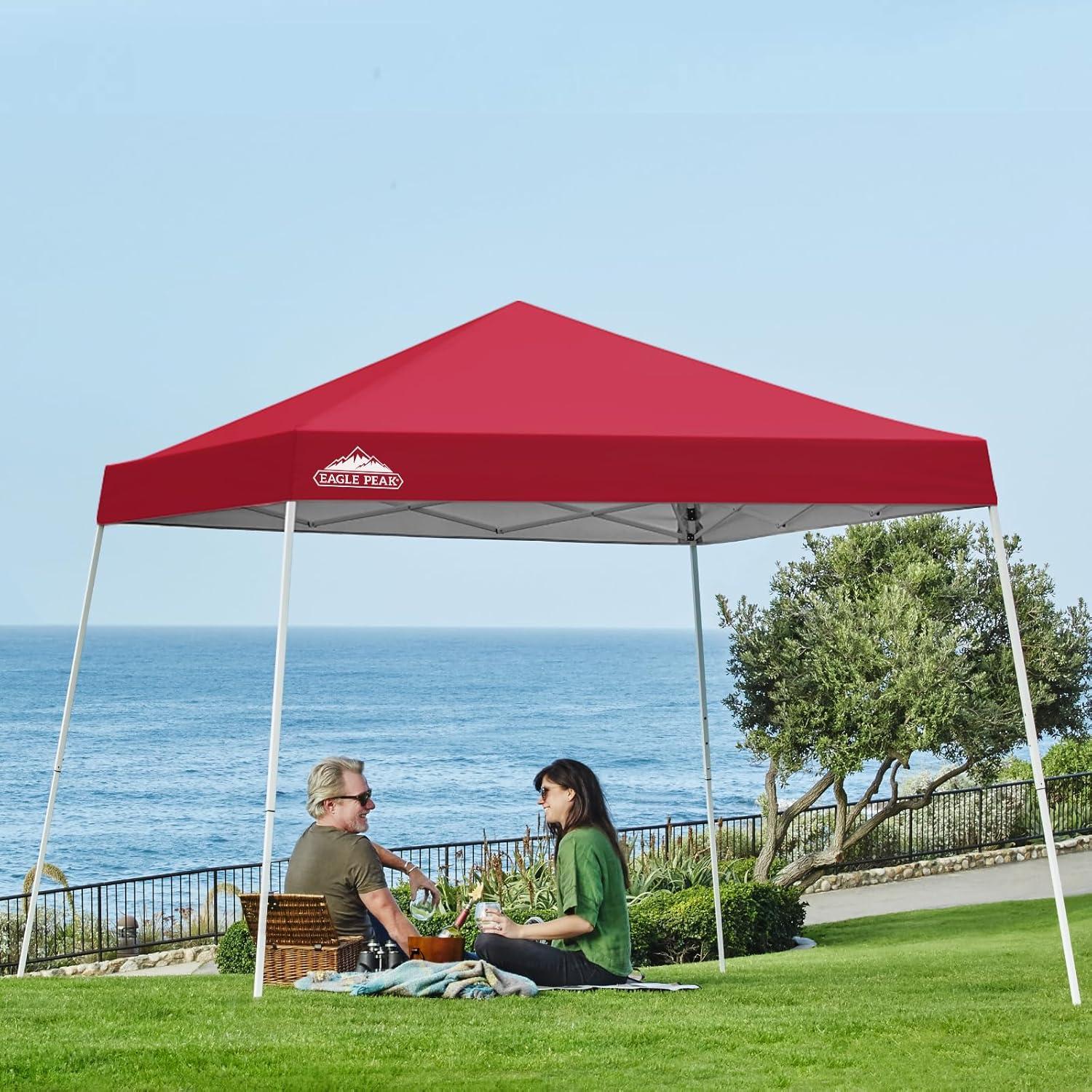 EAGLE PEAK Pop Up Canopies 10 Ft. W x 10 FT. D Metal Party Tent Canopy