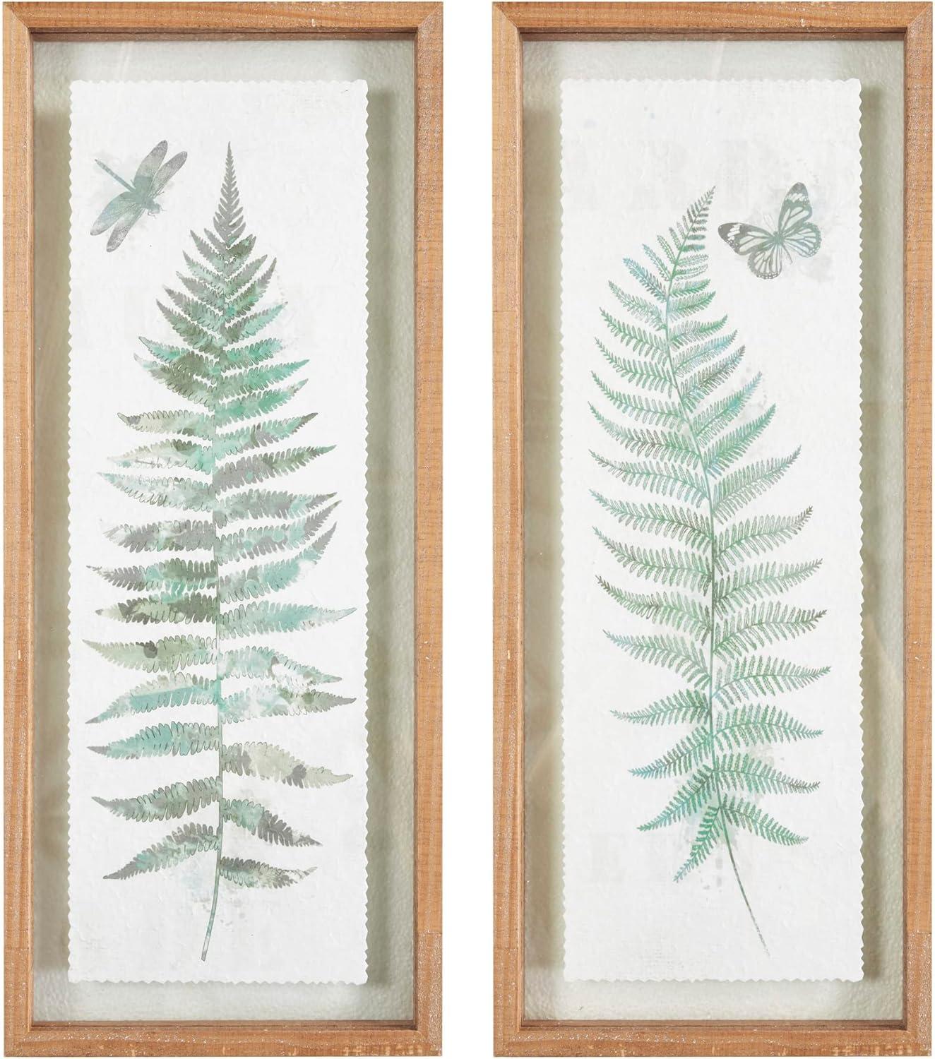 2pc Linden Fern Framed Wall Decor Art Set Natural - Madison Park