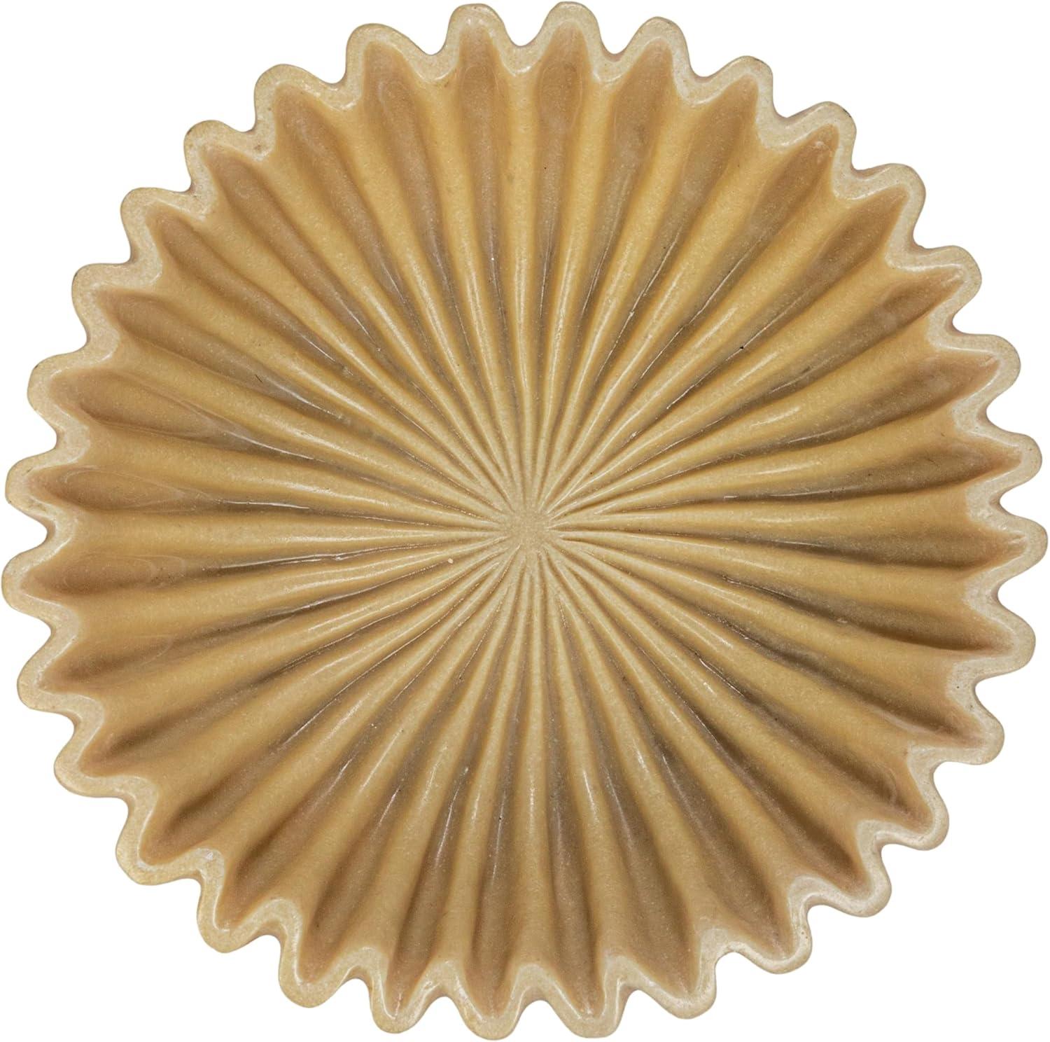 Beige Resin Fluted Decorative Bowl