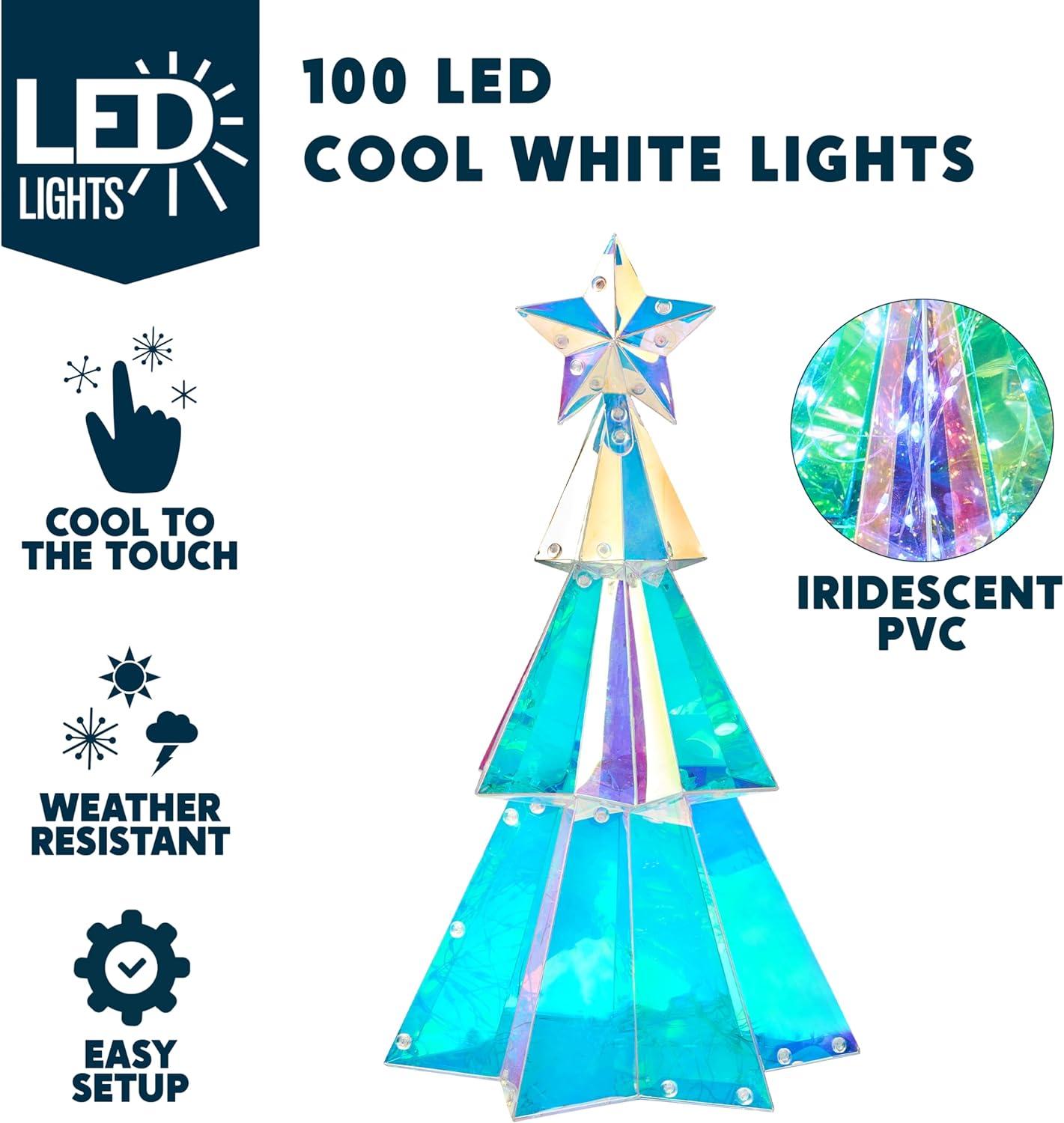 15" Multicolor Prismatic PVC Christmas Tree Light