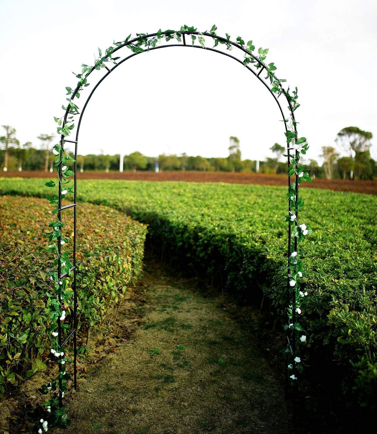 Metal Garden Arch 7.8ft High X 4.5ft Wide Garden Arbor for Various Climbing Plant Outdoor Garden Lawn Backyard Wedding Arch Party Decoration Archway