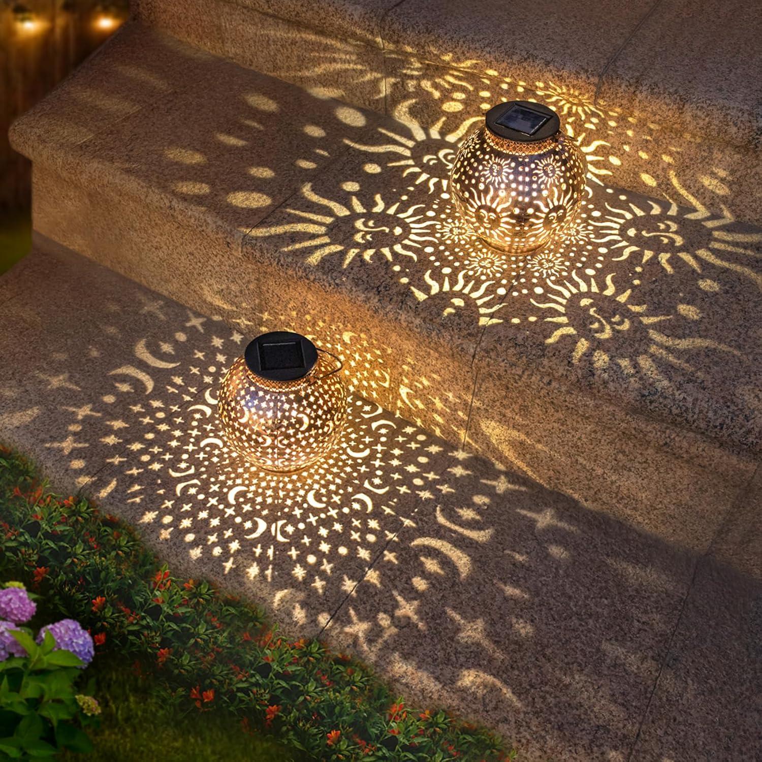 Solar Large Lantern Outdoor Hanging Lights Metal Decorative Garden Lights Waterproof Table Lamp for Patio, Courtyard, Party Decorations (1 Pack, Teal Blue)
