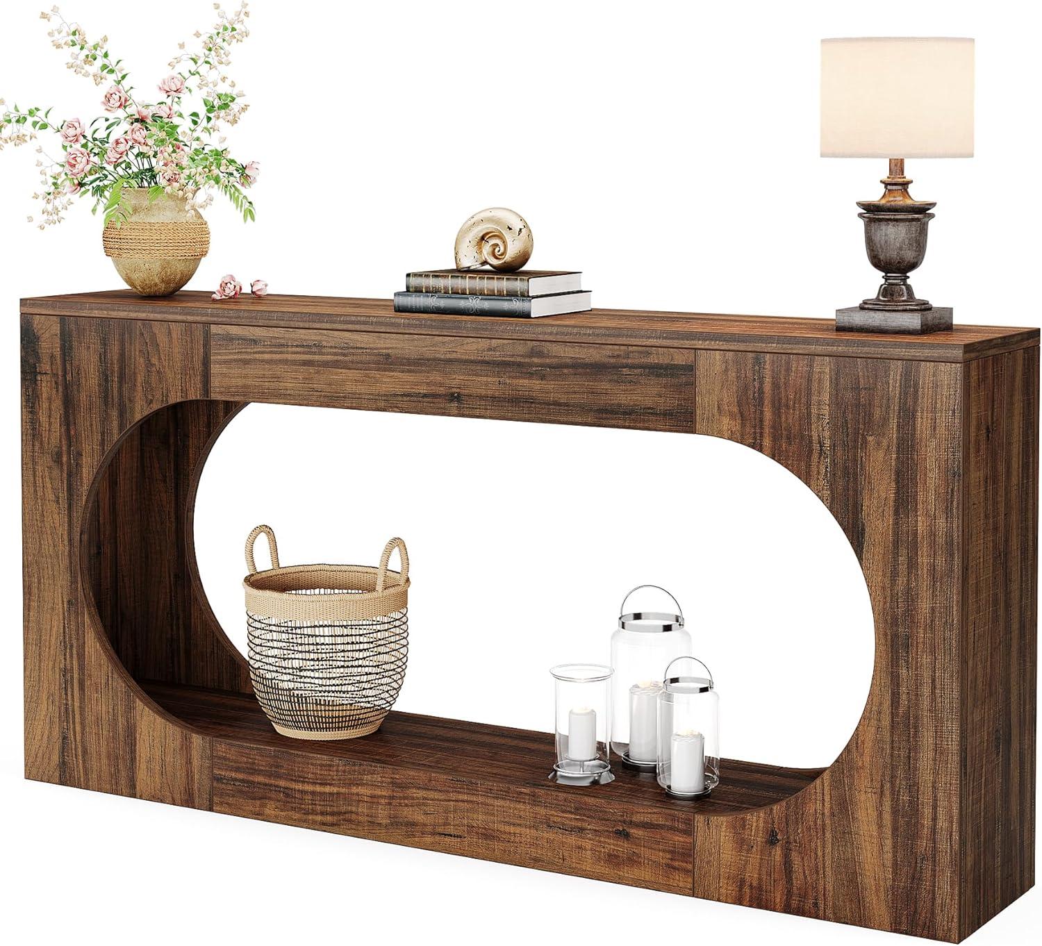 Millwood Pines 63-Inch Console Table,Narrow Sofa Table Behind Couch