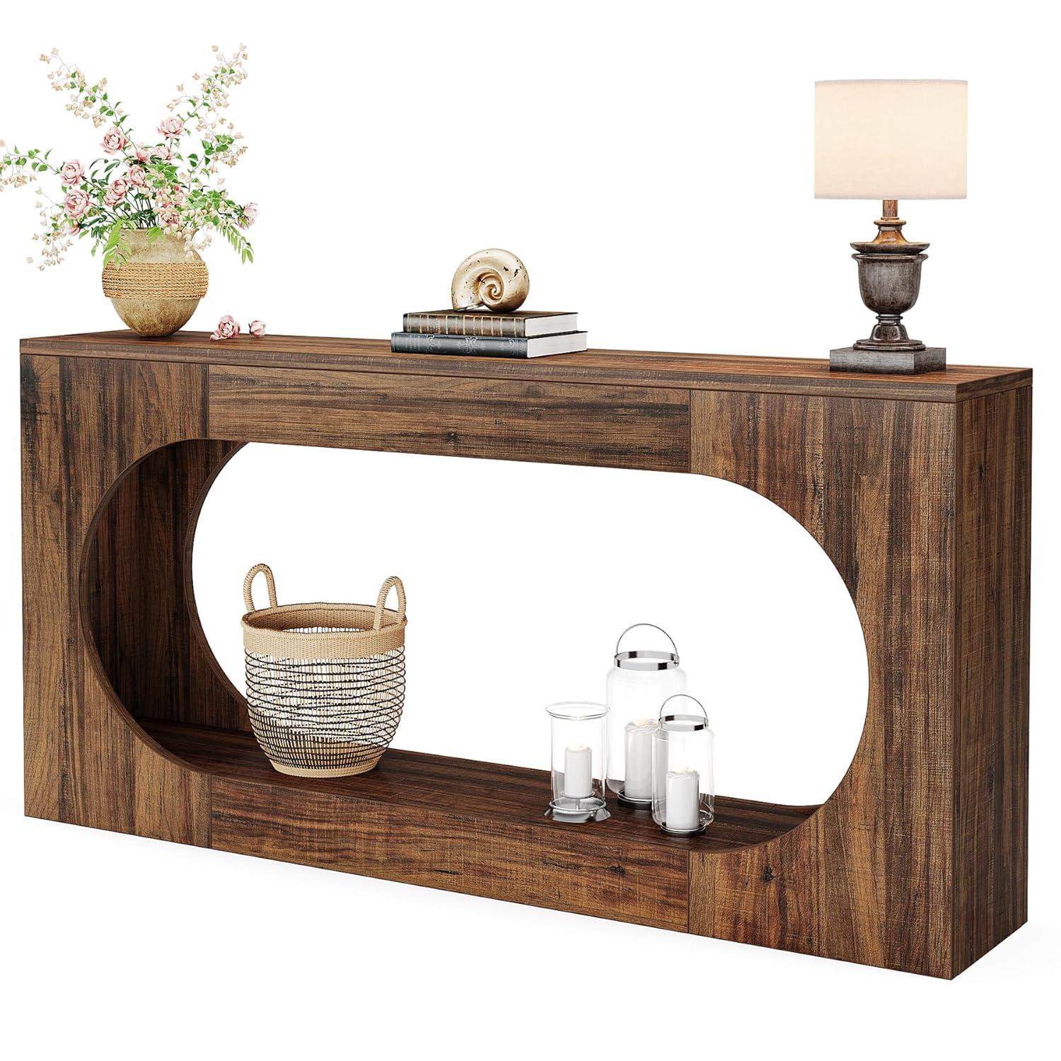 Millwood Pines 63-Inch Console Table,Narrow Sofa Table Behind Couch