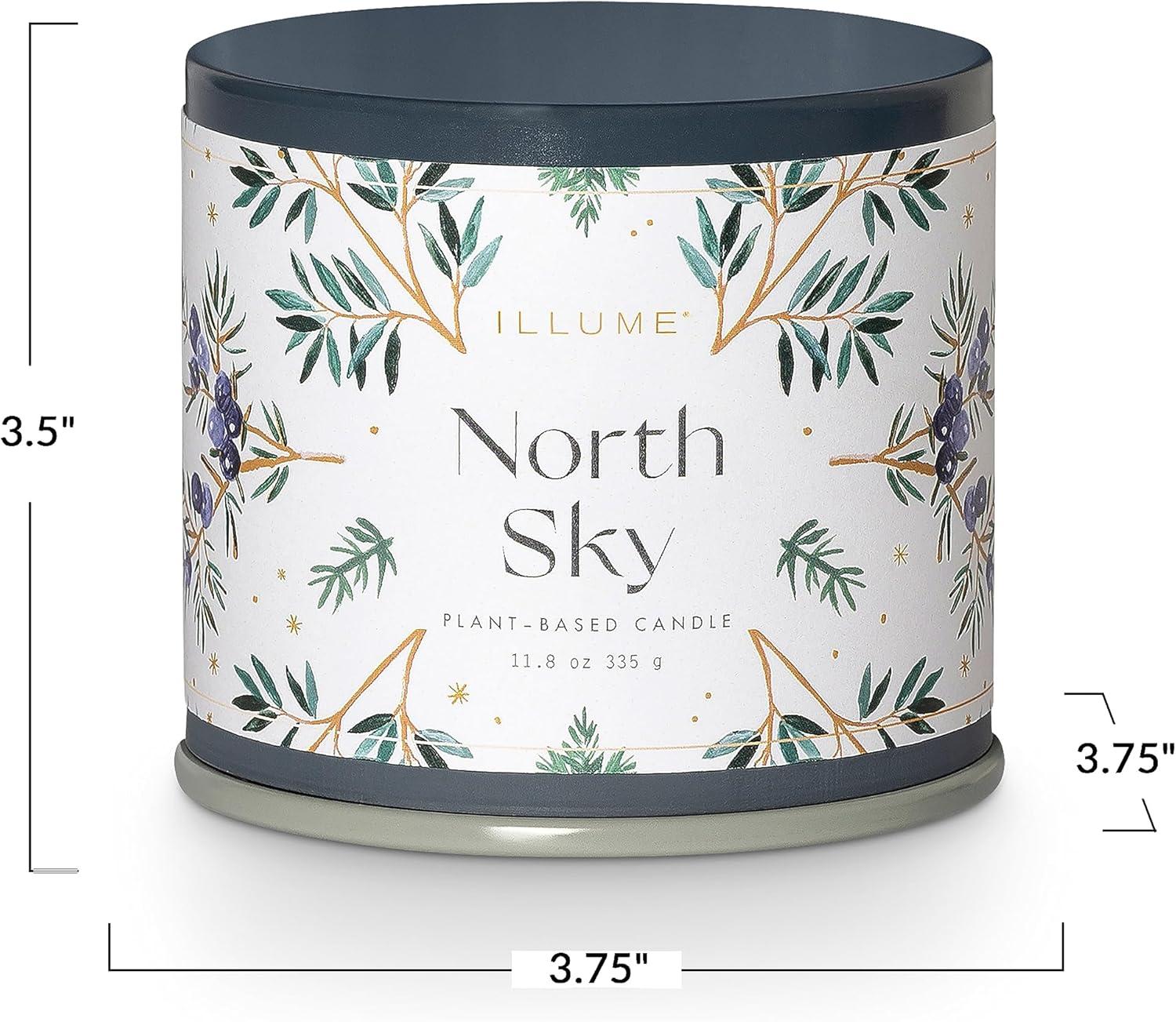 ILLUME Noble Holiday North Sky Small Crackle Glass Candle