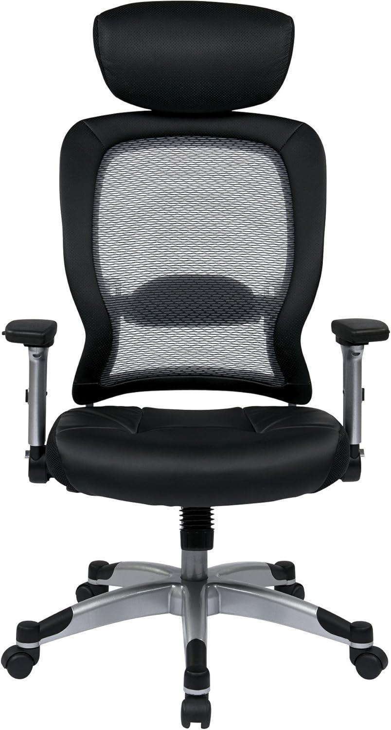 Black Mesh and Leather High Back Executive Swivel Chair