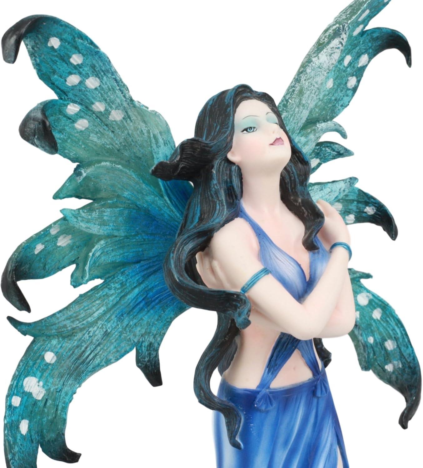 10½” Blue Resin Water Goddess Fairy Figurine