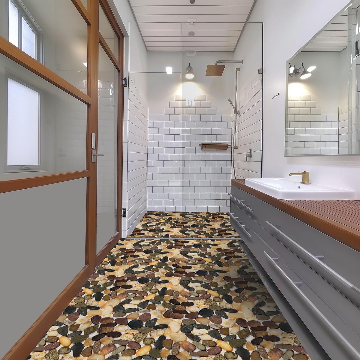 Mixed Color Natural Pebble Stone Mosaic Tile for Indoor and Outdoor Use