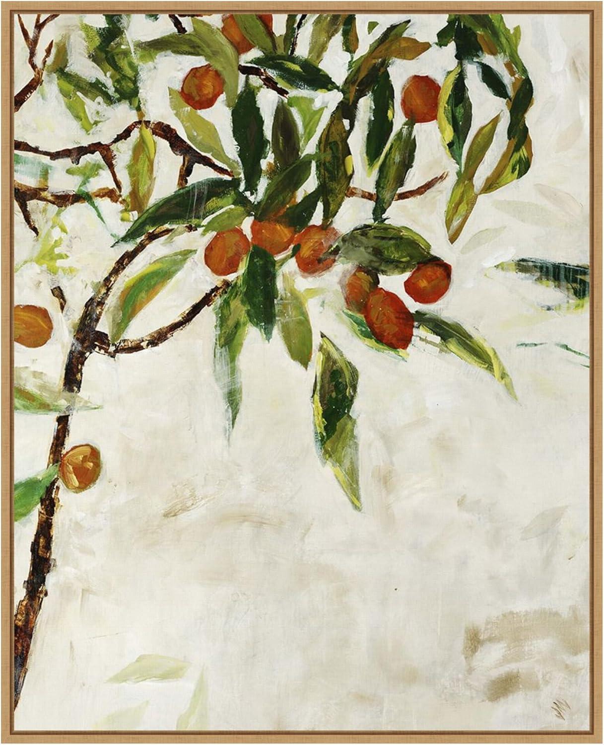 23" x 28" Kumquat Tree by Jodi Maas Framed Canvas Wall Art Print - Amanti Art: Large Lithograph, Modern Kitchen Decor