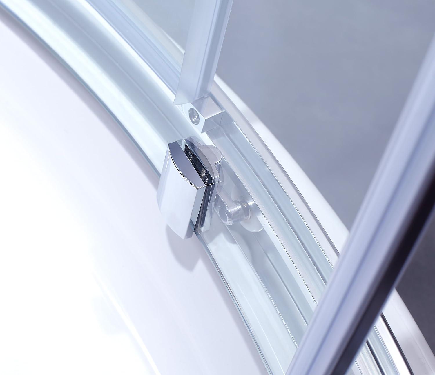 Ove Decors Breeze_36_without_walls OVE Decors Breeze Premium 40 in. Round Shower Kit w/ Clear, Base in Chrome Finish