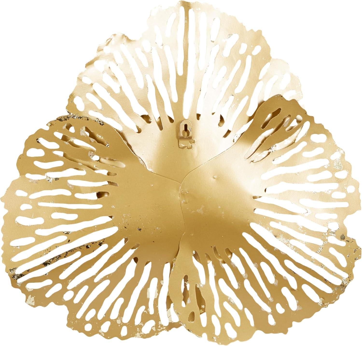 Gold Metal Floral 3D Wall Sculpture Set