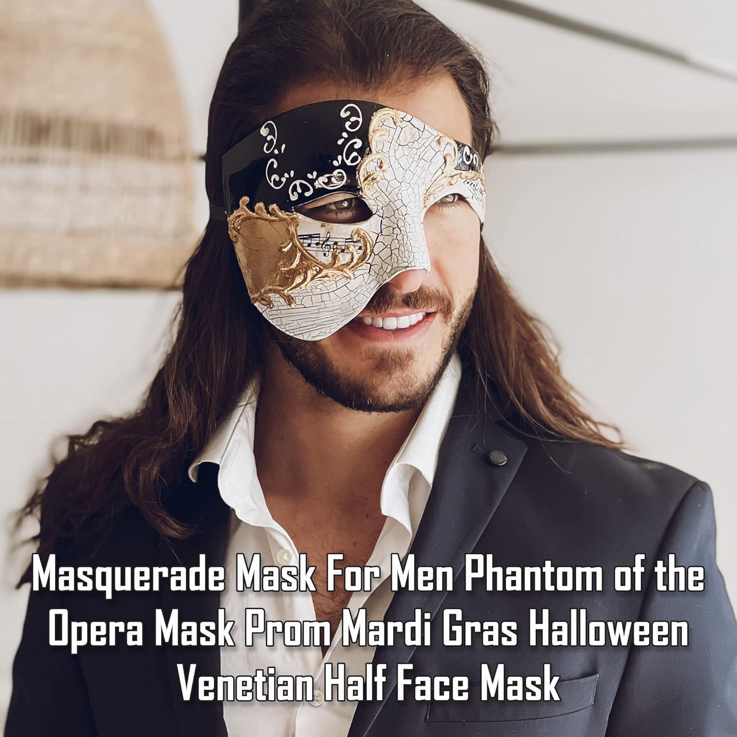 Luxury Mask Vintage Phantom of the Opera Mask ? Venetian Half Face Mask ? Costume Party, Masquerade Ball Carnival Mardi Gras