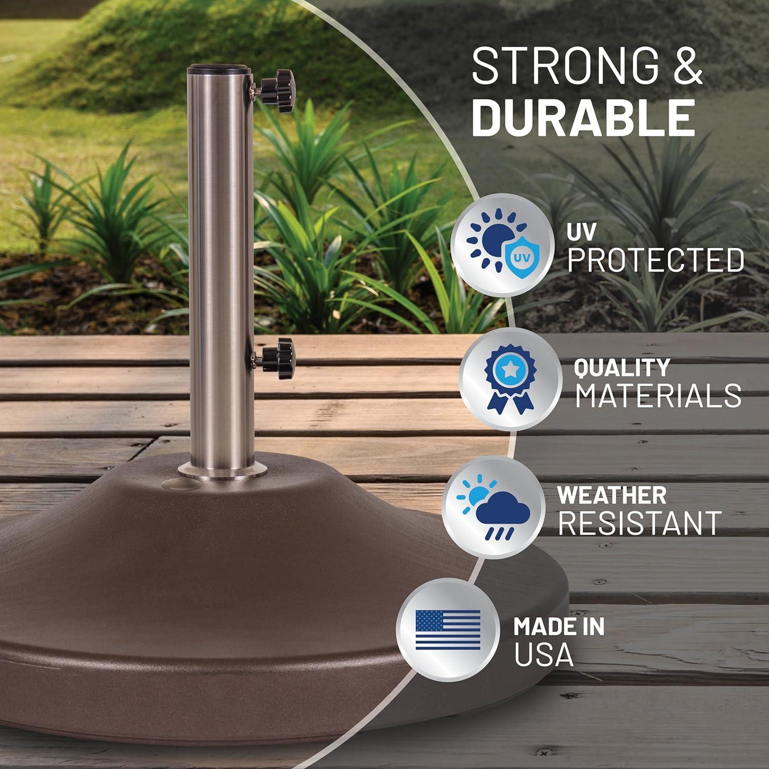 US Weight Fillable 120lb Capacity Free Standing Patio Umbrella Base