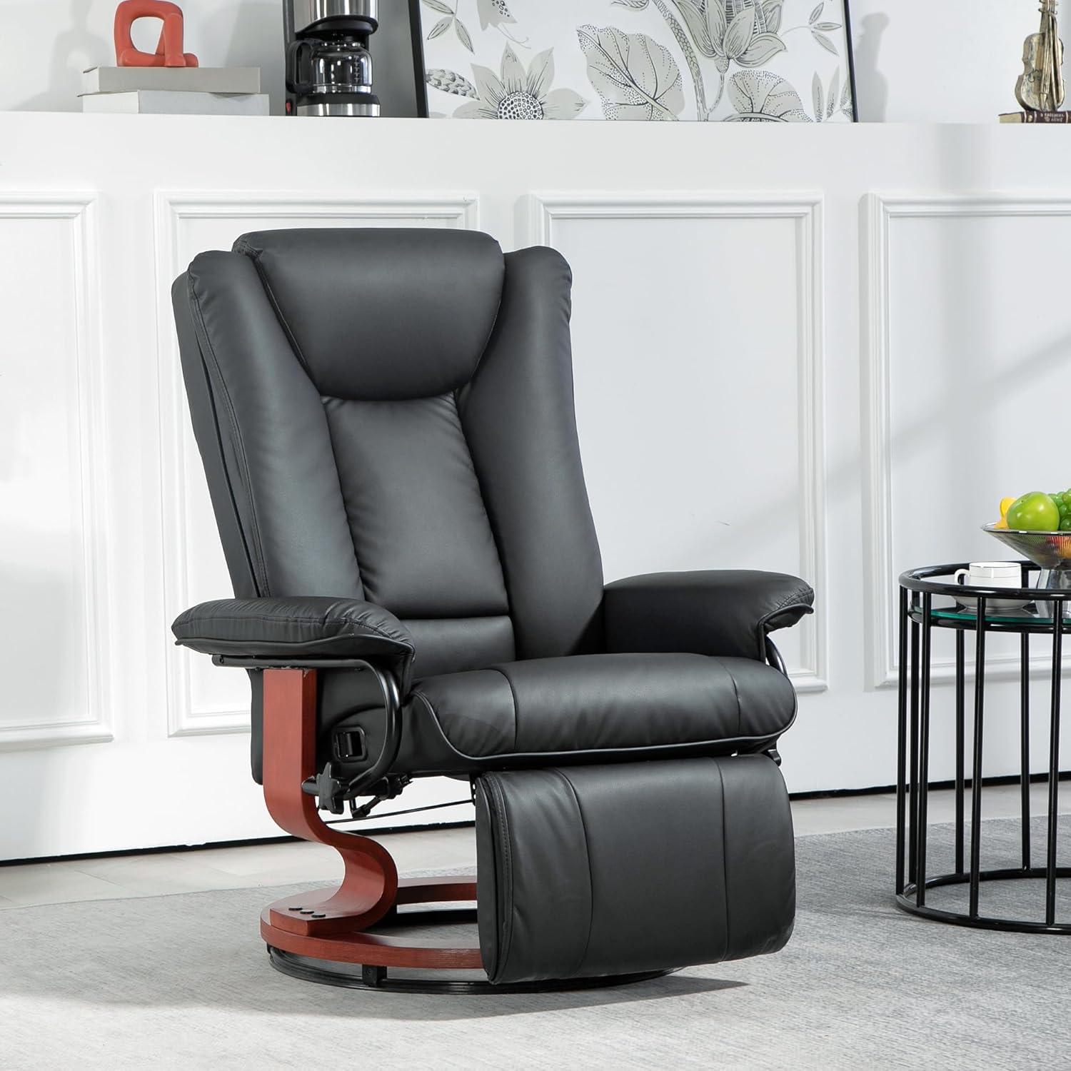 Manual Swivel Recliner Chair, Reclining Chair With Footrest For Living Room