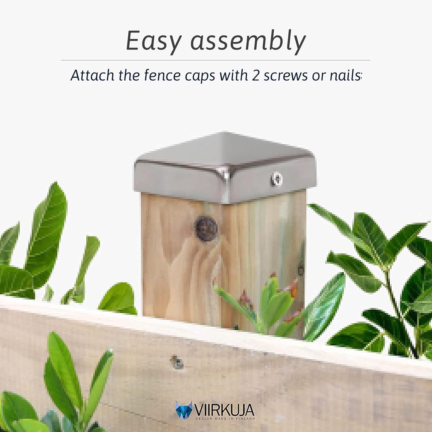 VIIRKUJA2.8x2.8 inches Galvanized Fence Post Caps, 10 Pieces