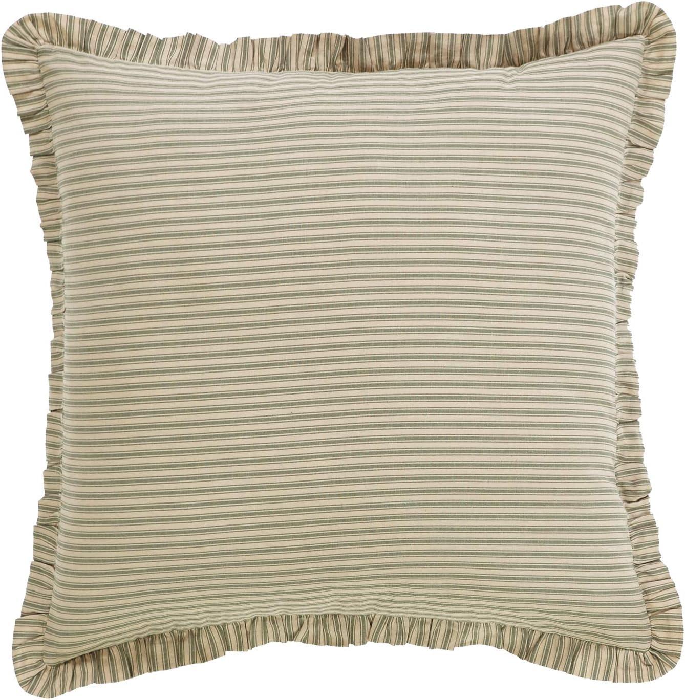 VHC Brands Prairie Winds Bedding Accessory, Green Stripes