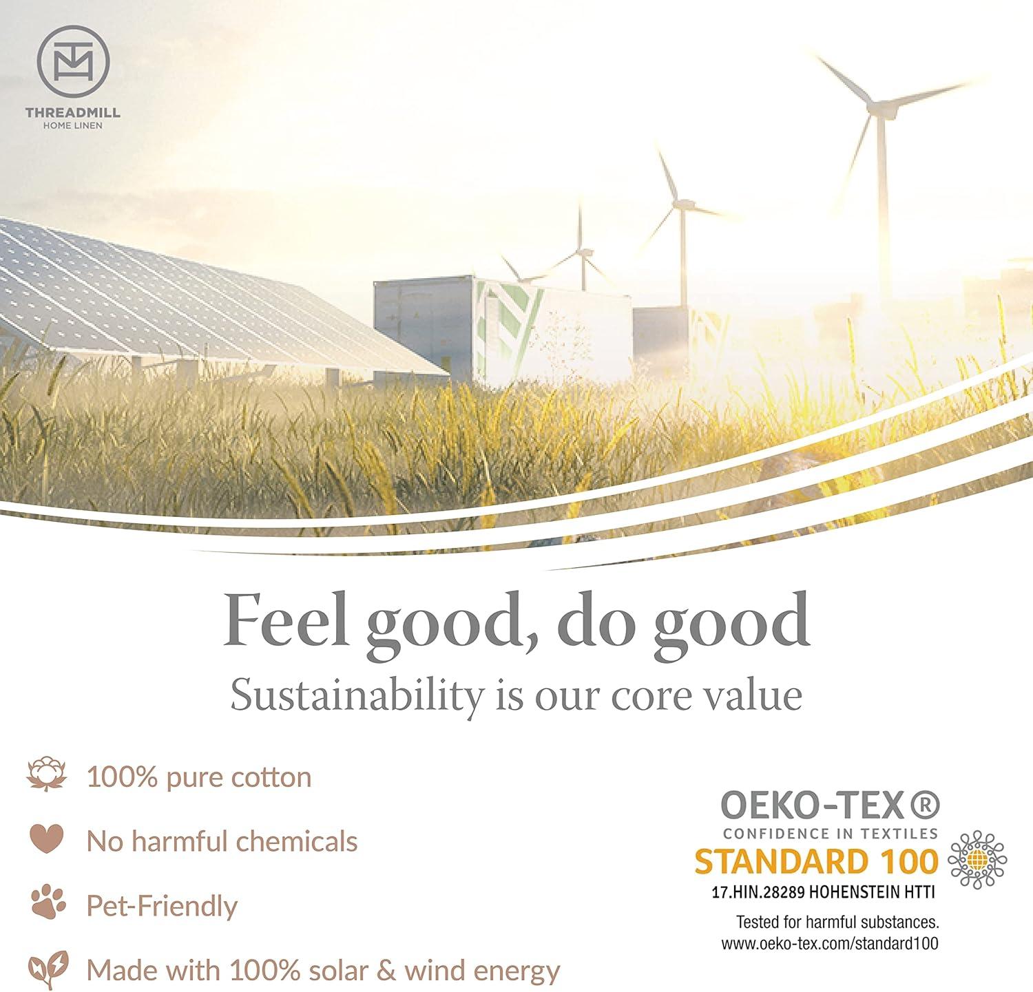 Threadmill Home Linen Cotton Twin-XL Bed Sheet Set, 300 Thread Count, for Adult, 3 PC, Dark Grey