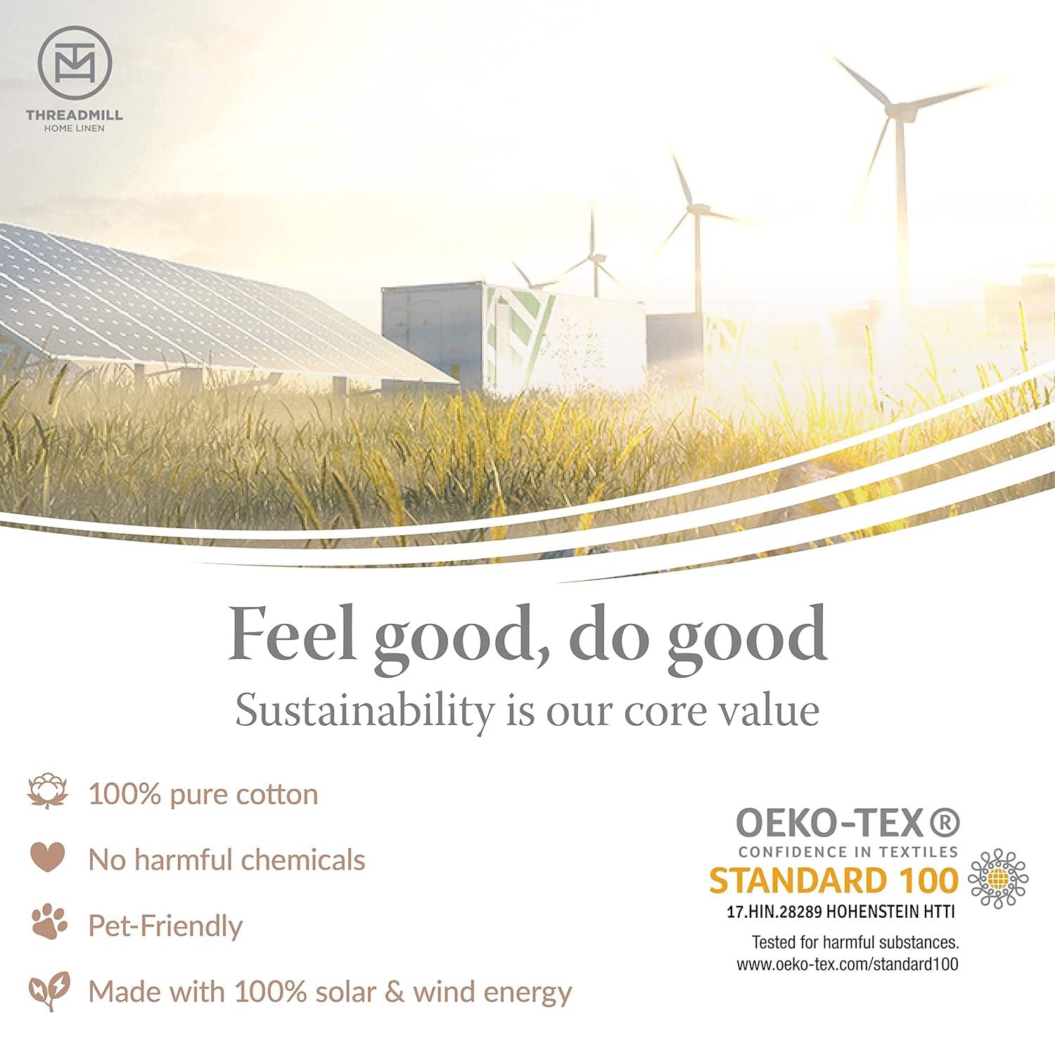 Threadmill Home Linen Cotton Twin-XL Bed Sheet Set, 300 Thread Count, for Adult, 3 PC, Dark Grey